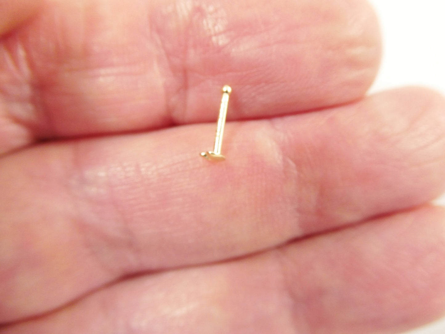 14k real solid yellow gold heart nose ring