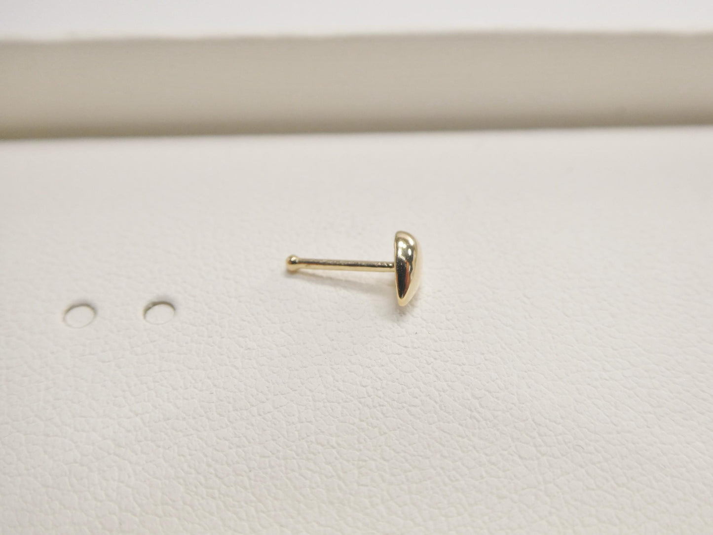 14k real solid yellow gold teardrop stud nose ring