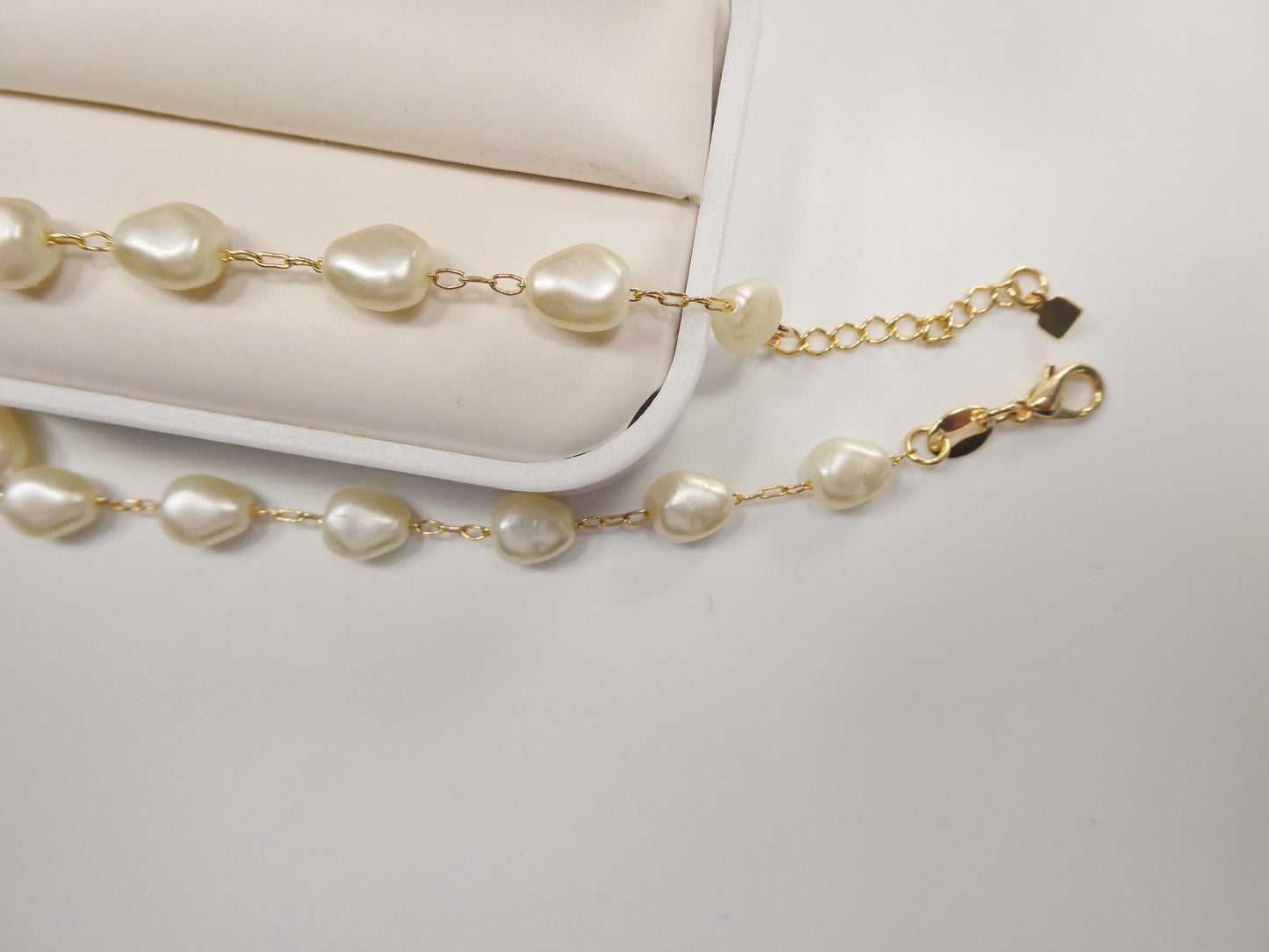 10 inch 14k gold filled pearl ladies anklet bracelet