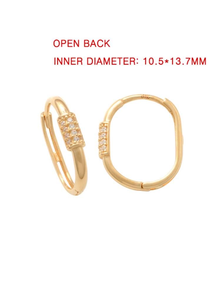 real 10k solid yellow gold buckle hoop huggie earrings
