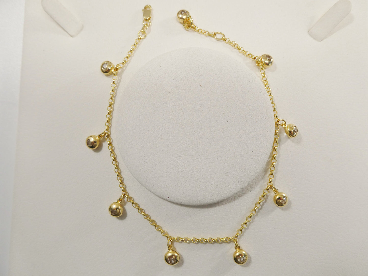 real 14k solid yellow gold 9 inch anklet bracelet