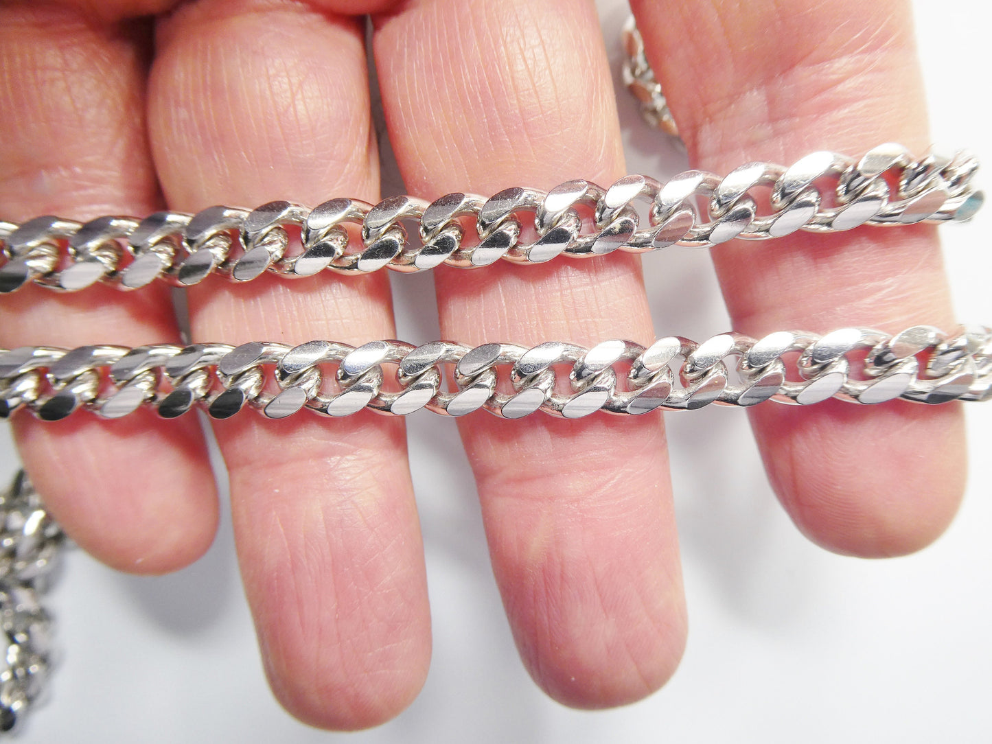 real 925 sterling silver 6.5mm solid link bracelet