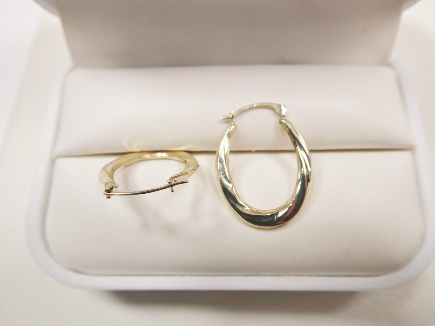 10k real solid yellow gold classic design hoop earrings