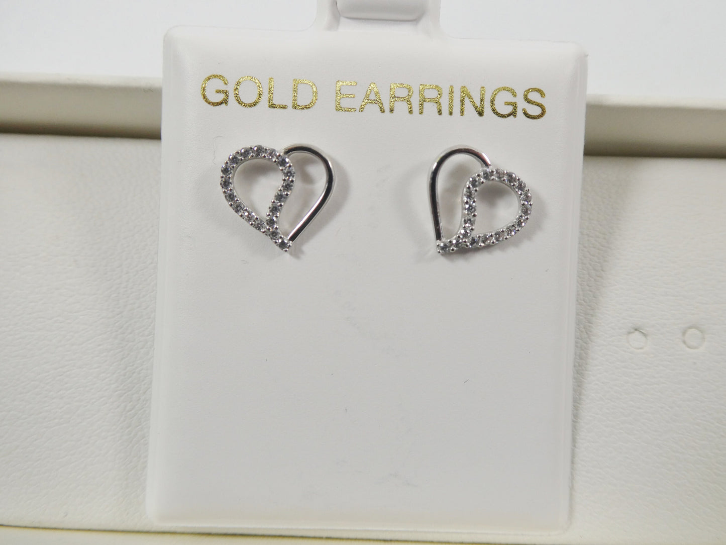 10k Real Solid Gold Heart Micro Fave Setting Push Back Earrings