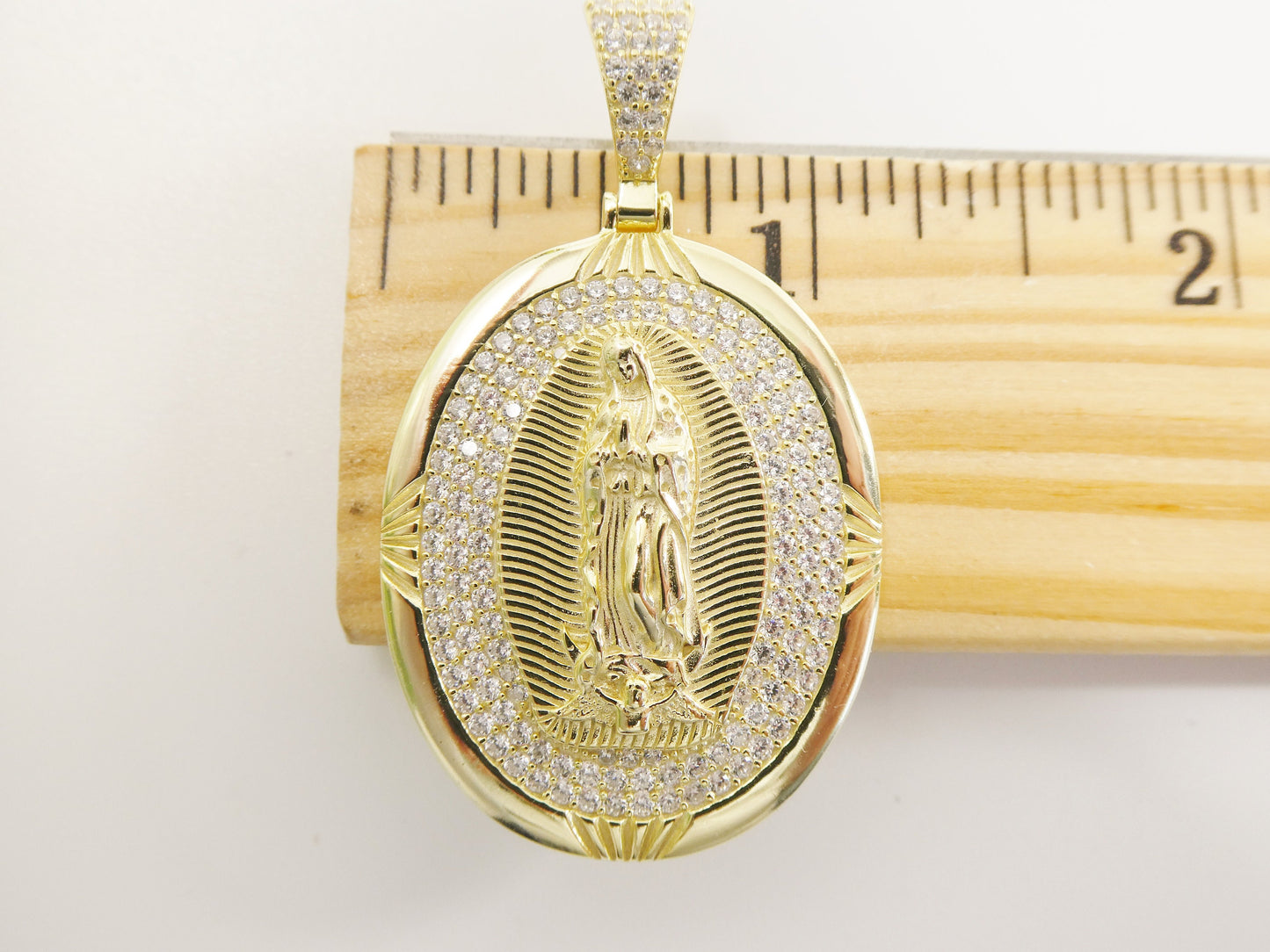 real 925 sterling silver large guadalupe virgin mary medallion pendent