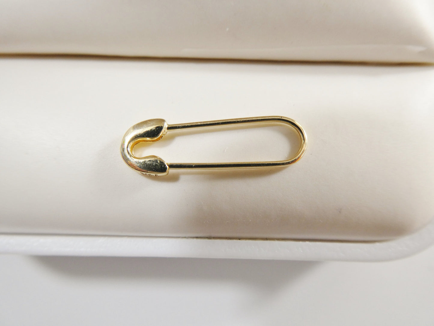 10k real solid yellow gold plain polish pin brooch