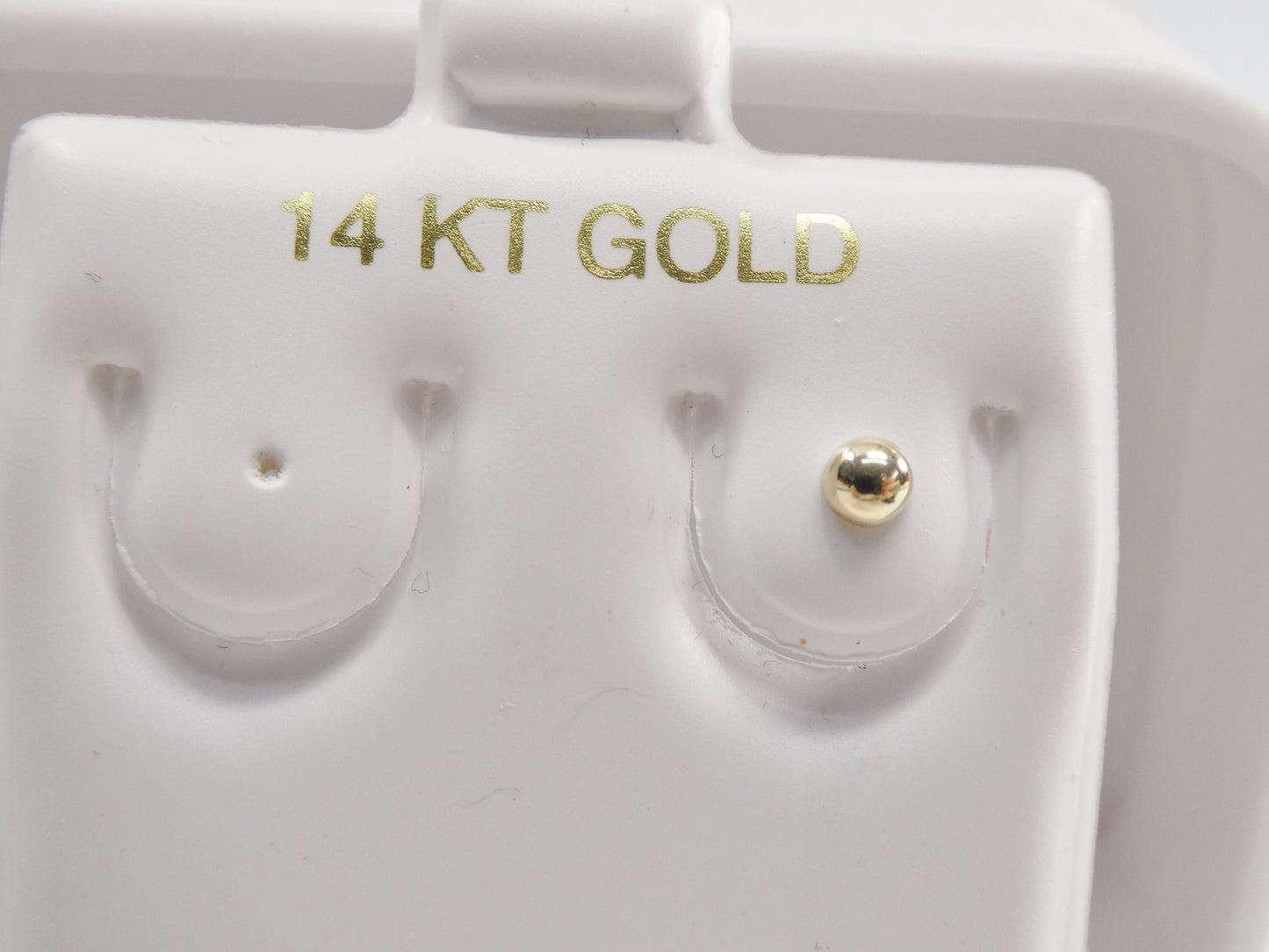 14k real solid yellow gold plain ball stud nose ring