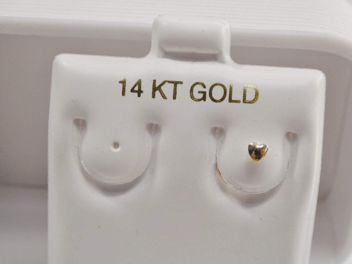 14k real solid yellow gold twist plain heart stud nose ring