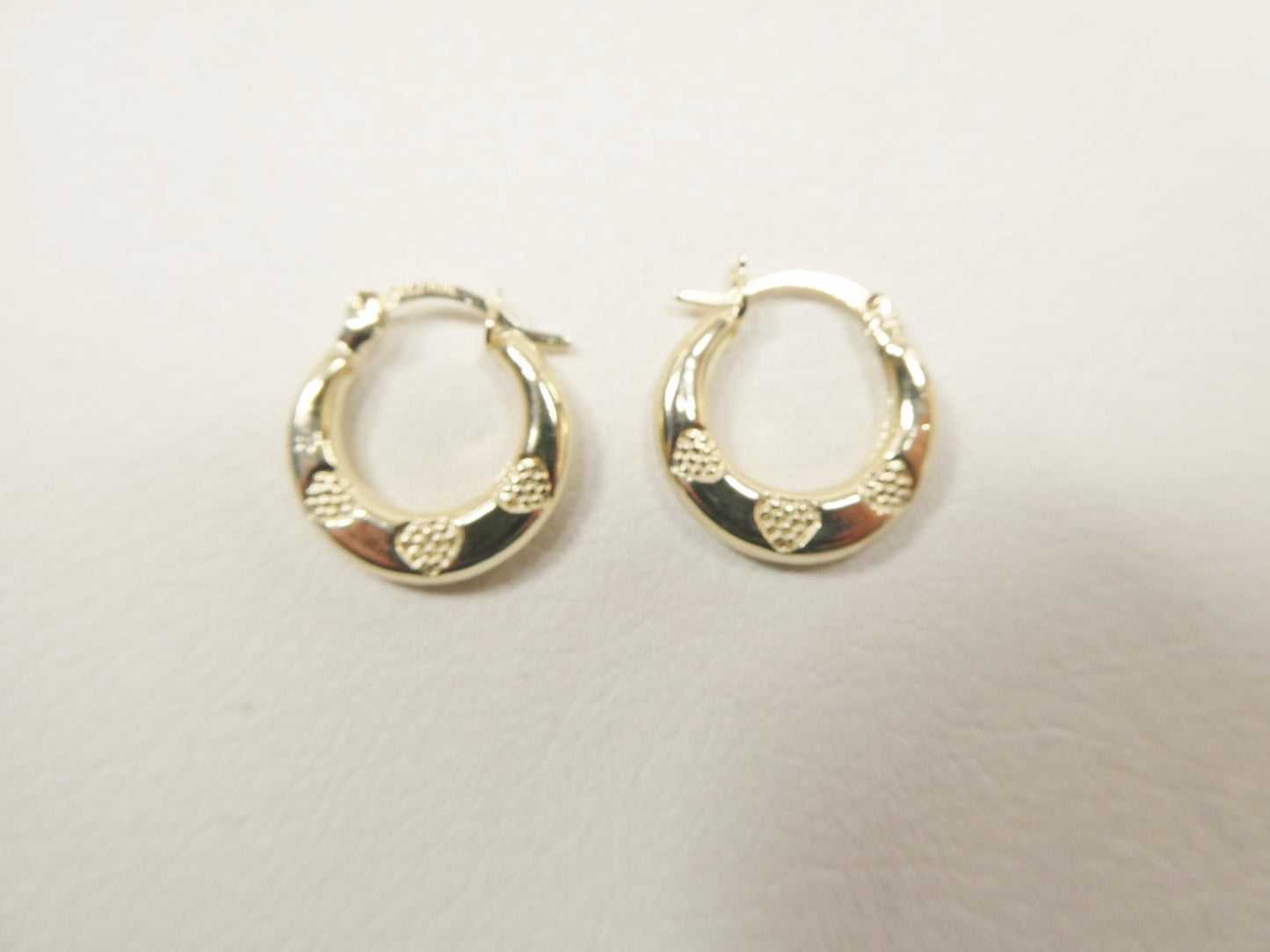 10k real solid yellow gold 14mm classic design children hoop earrings