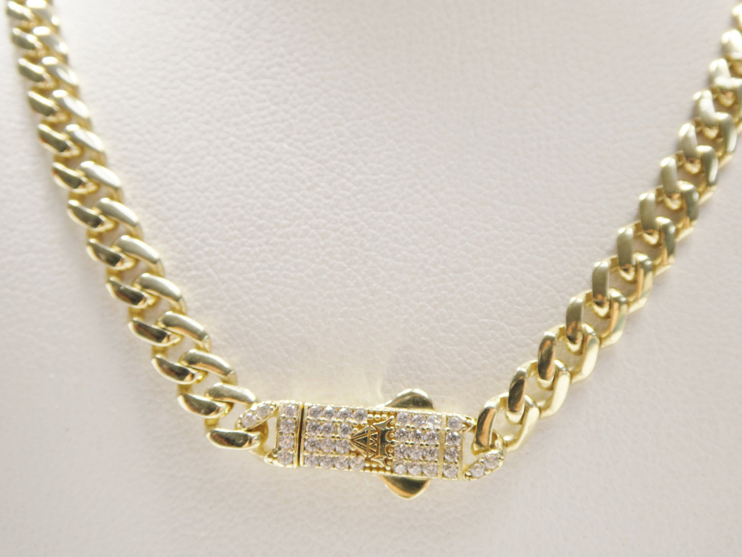 real 10k solid yellow gold 5mm Monaco necklace
