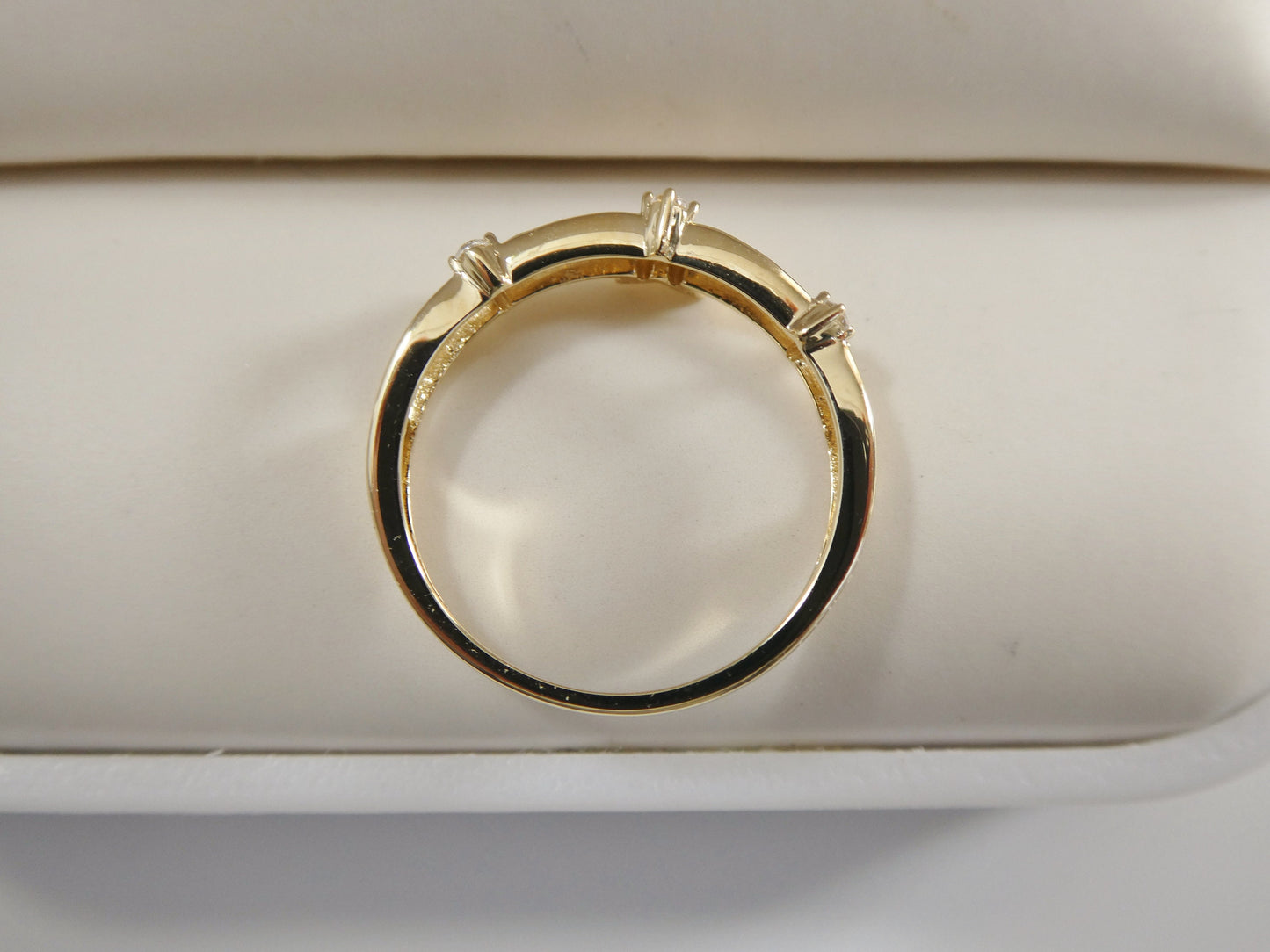 real 14k solid yellow gold women's classic micro pave setting pinky ring