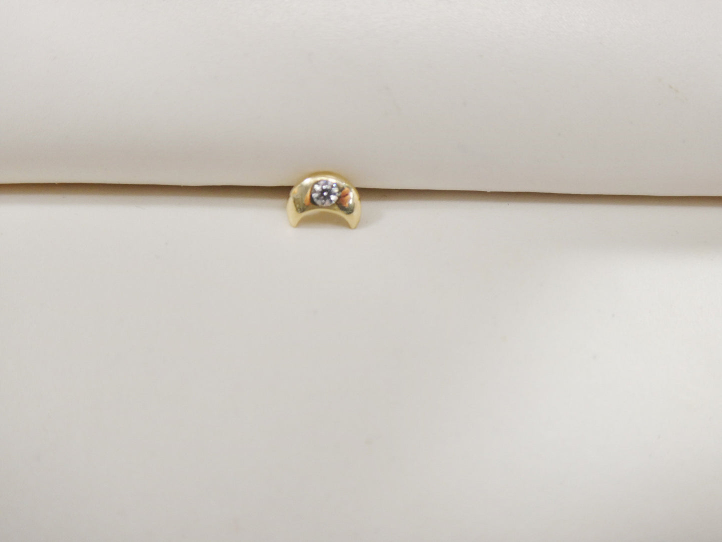 14k real solid yellow gold moon L shape nose ring