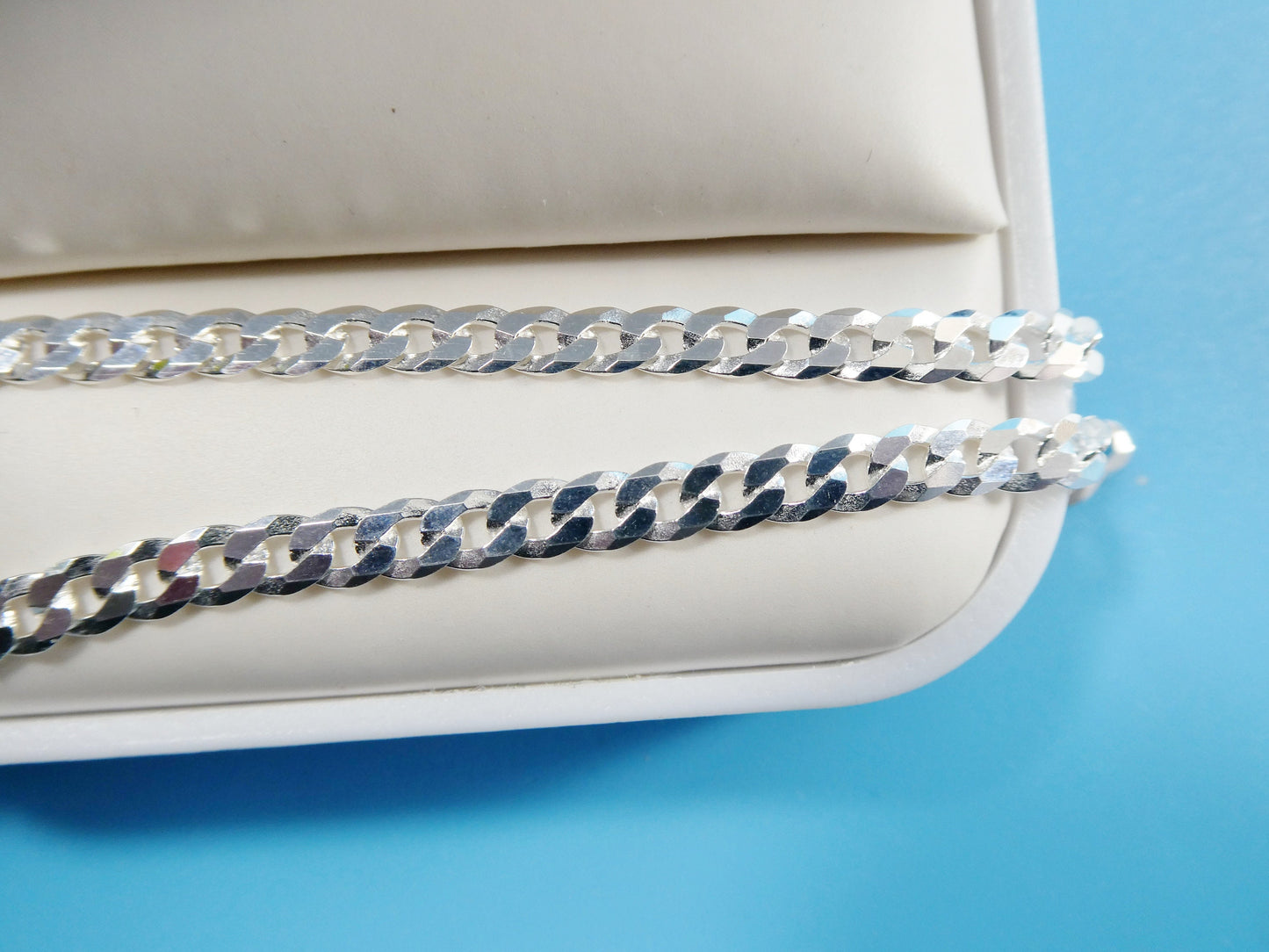 real 925 sterling silver 4MM Italian solid chain lobster lock clasp