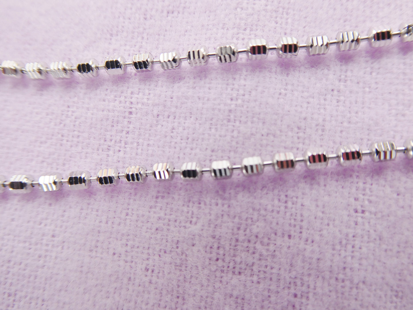 Real 925 sterling silver 10 inch bead anklet 14k white gold finish
