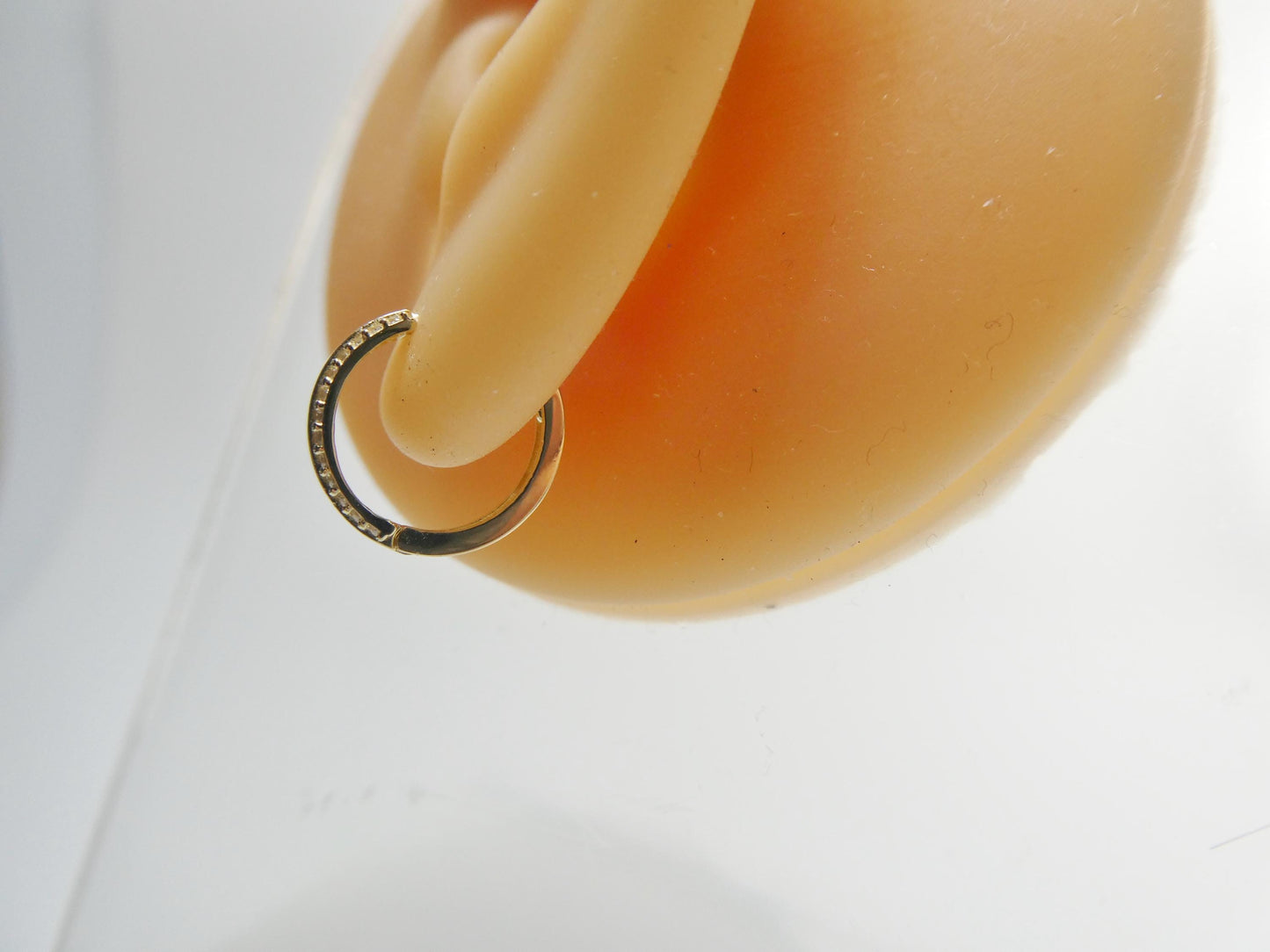 real 10k solid yellow gold designer hoop huggie earrings
