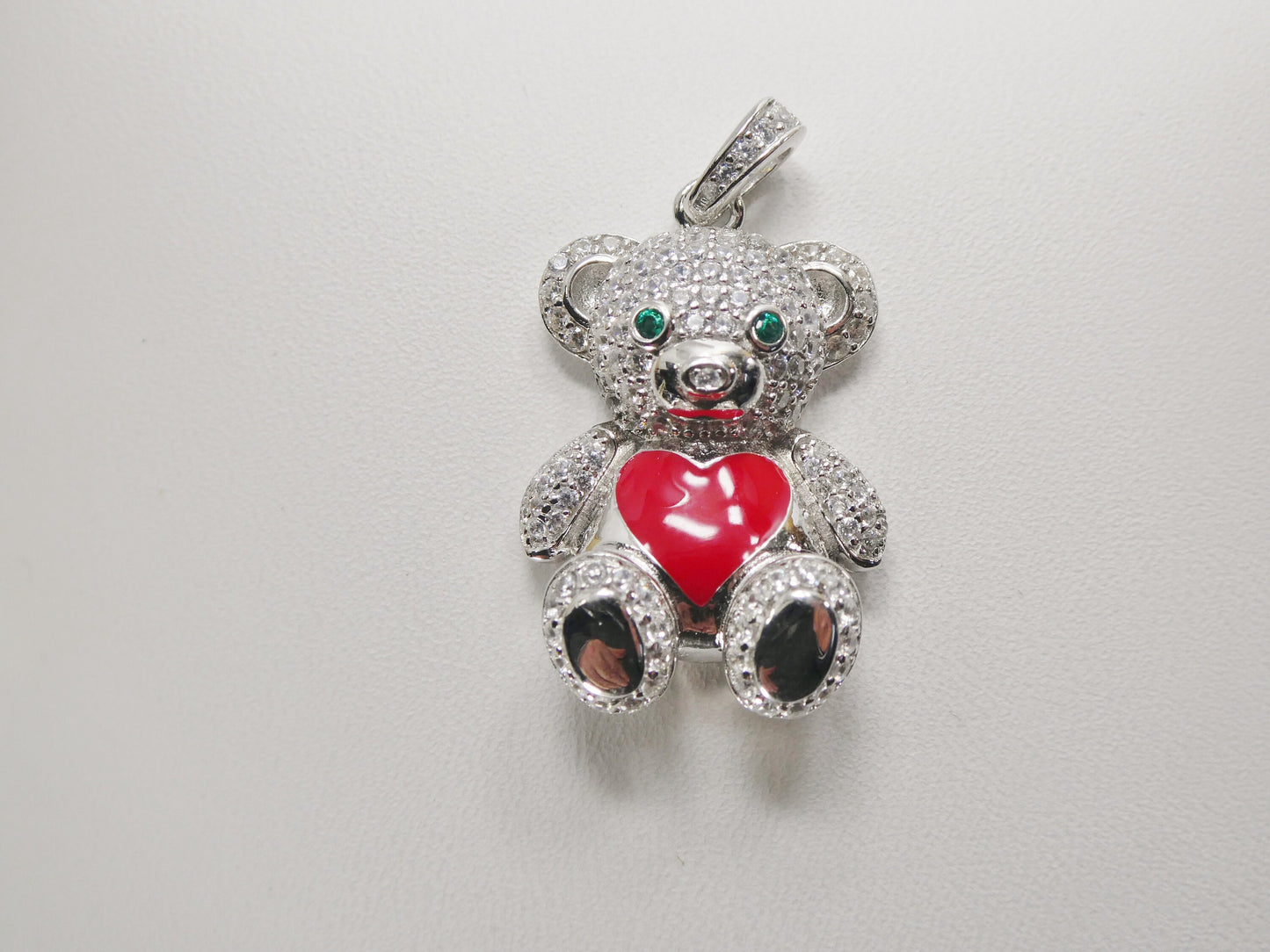 925 sterling silver enamel color teddy bear pendent charm