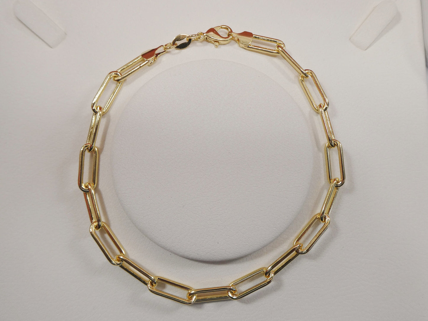 7.5 / 10 inch 14k gold filled paper clip chain ladies bracelet