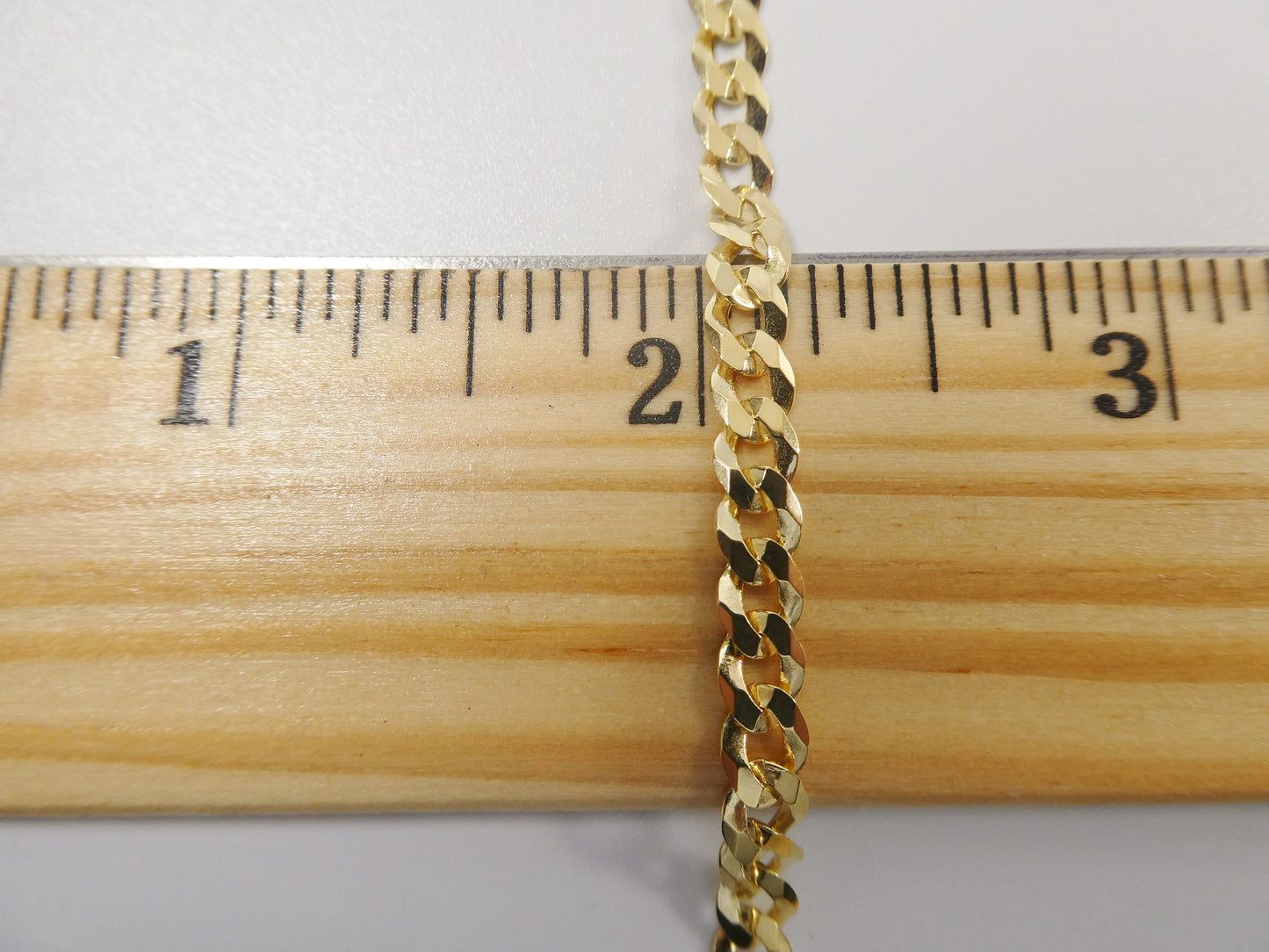 real 925 sterling silver solid curb chain 14k yellow gold finish