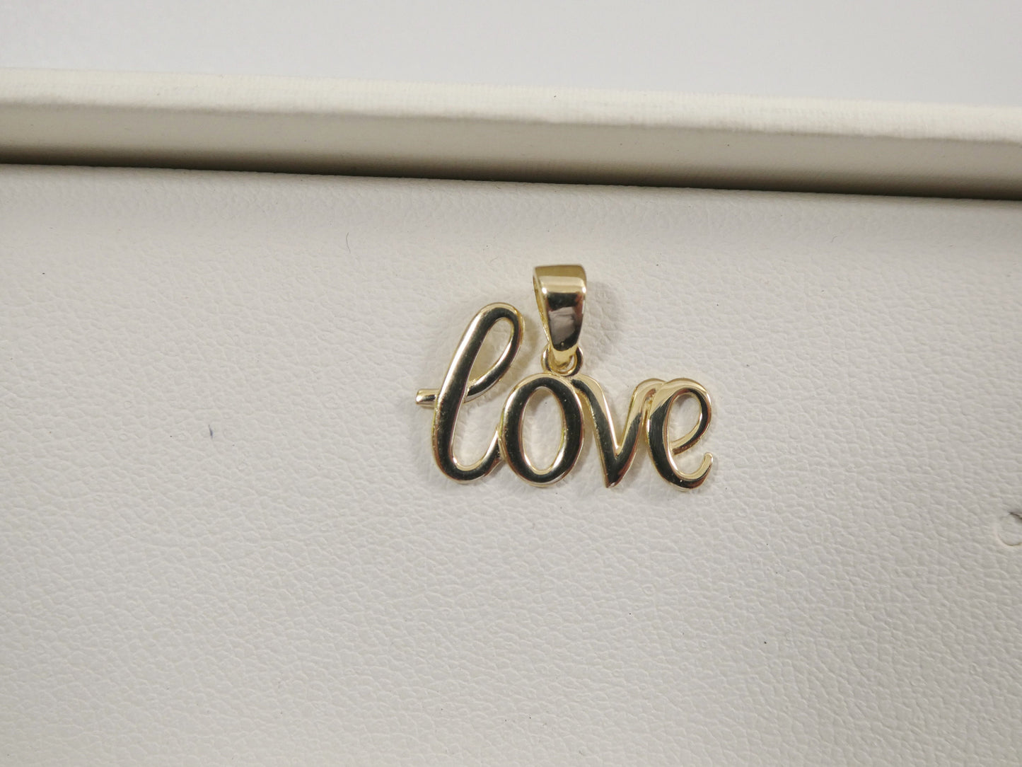 women's 14k real solid yellow gold love world charm