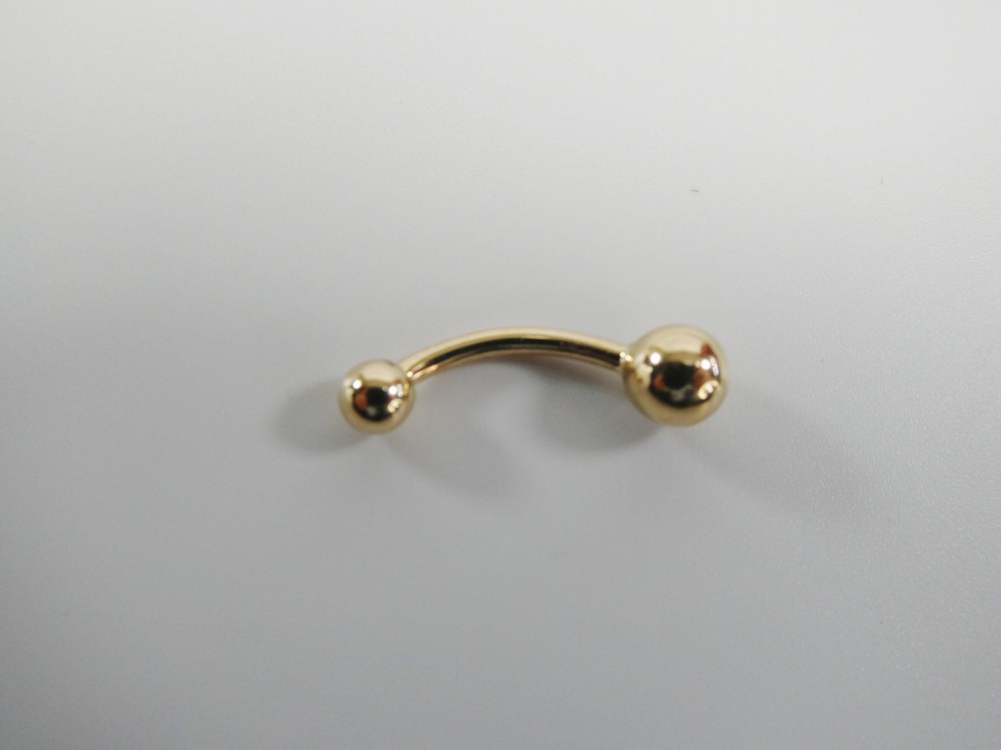 14k real solid yellow gold plain ball belly ring