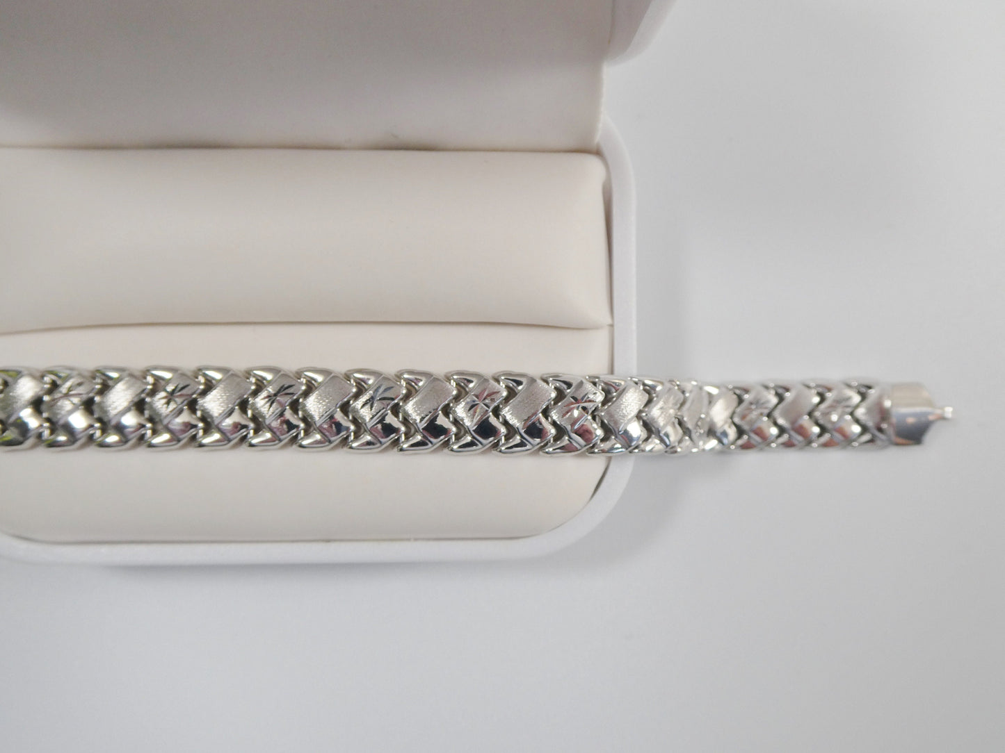 10 inch real 925 sterling silver basket anklet bracelet 14K yellow & white gold finish