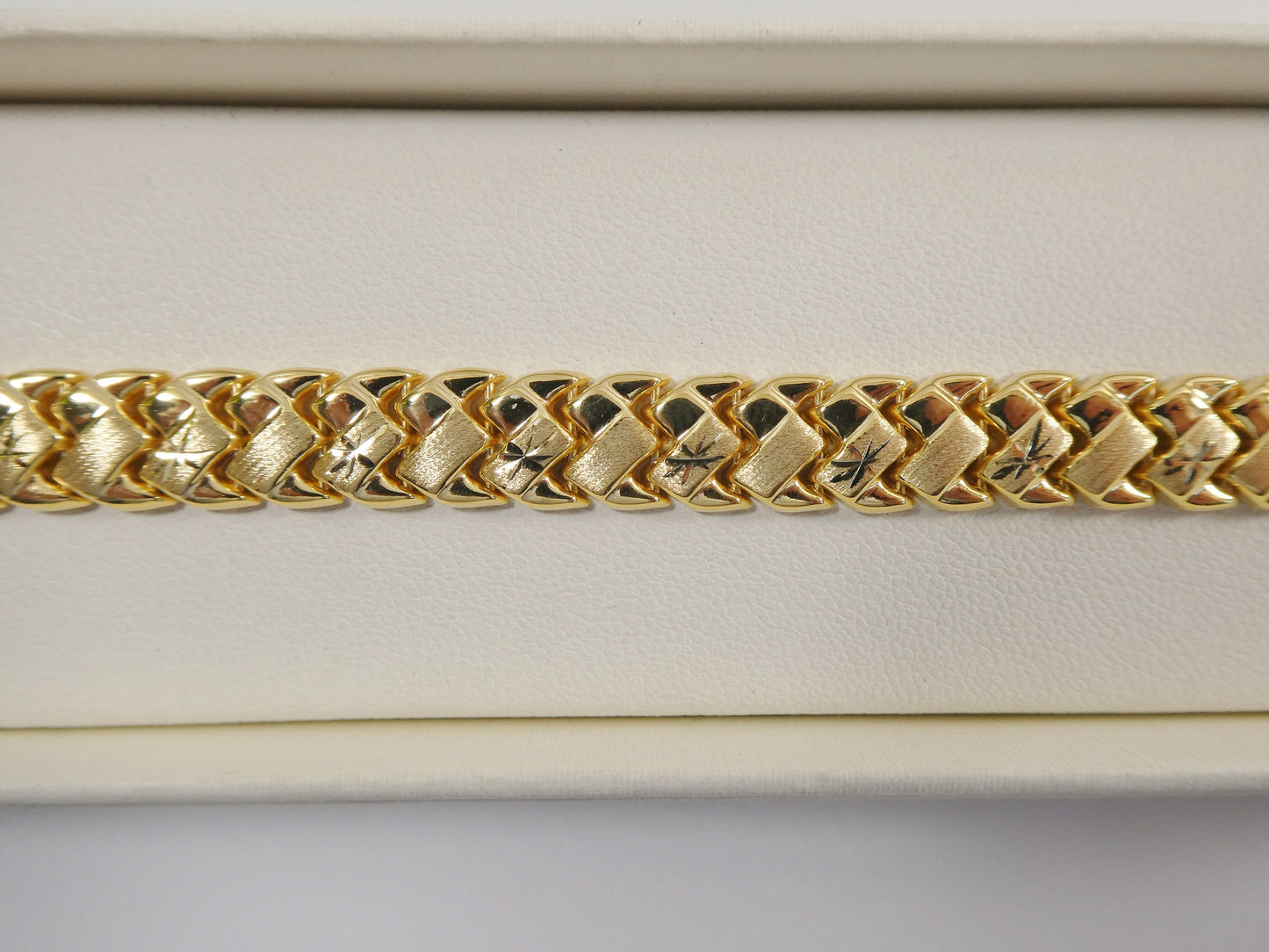10 inch real 925 sterling silver basket anklet bracelet 14K yellow & white gold finish