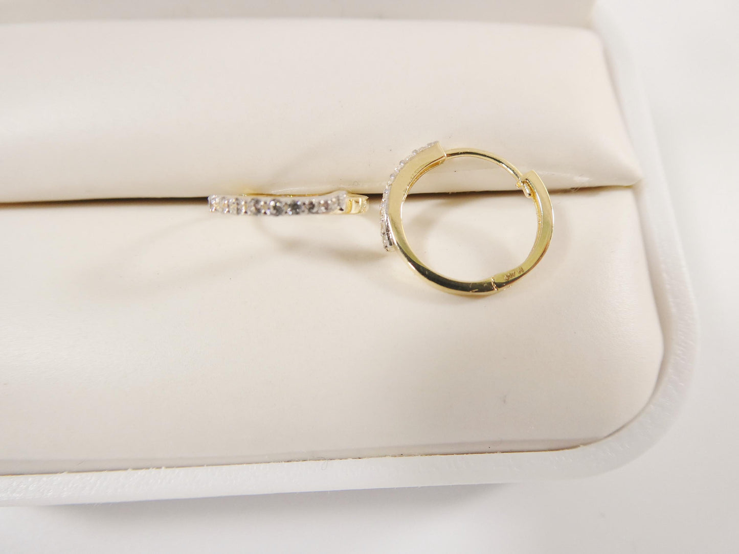 10k real yellow gold design huggies hinged hoop earrings daith