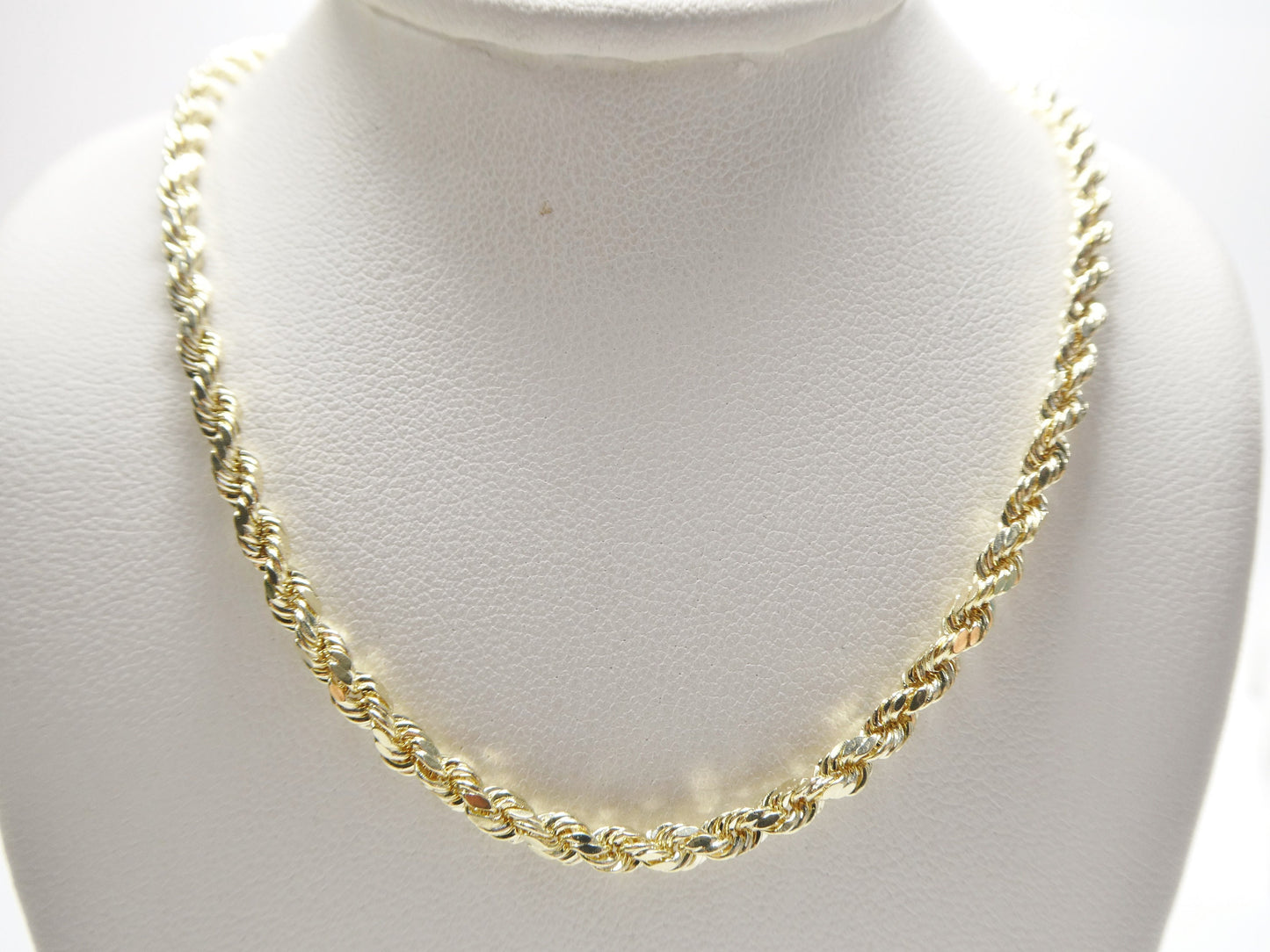 real 10k solid yellow gold rope chain