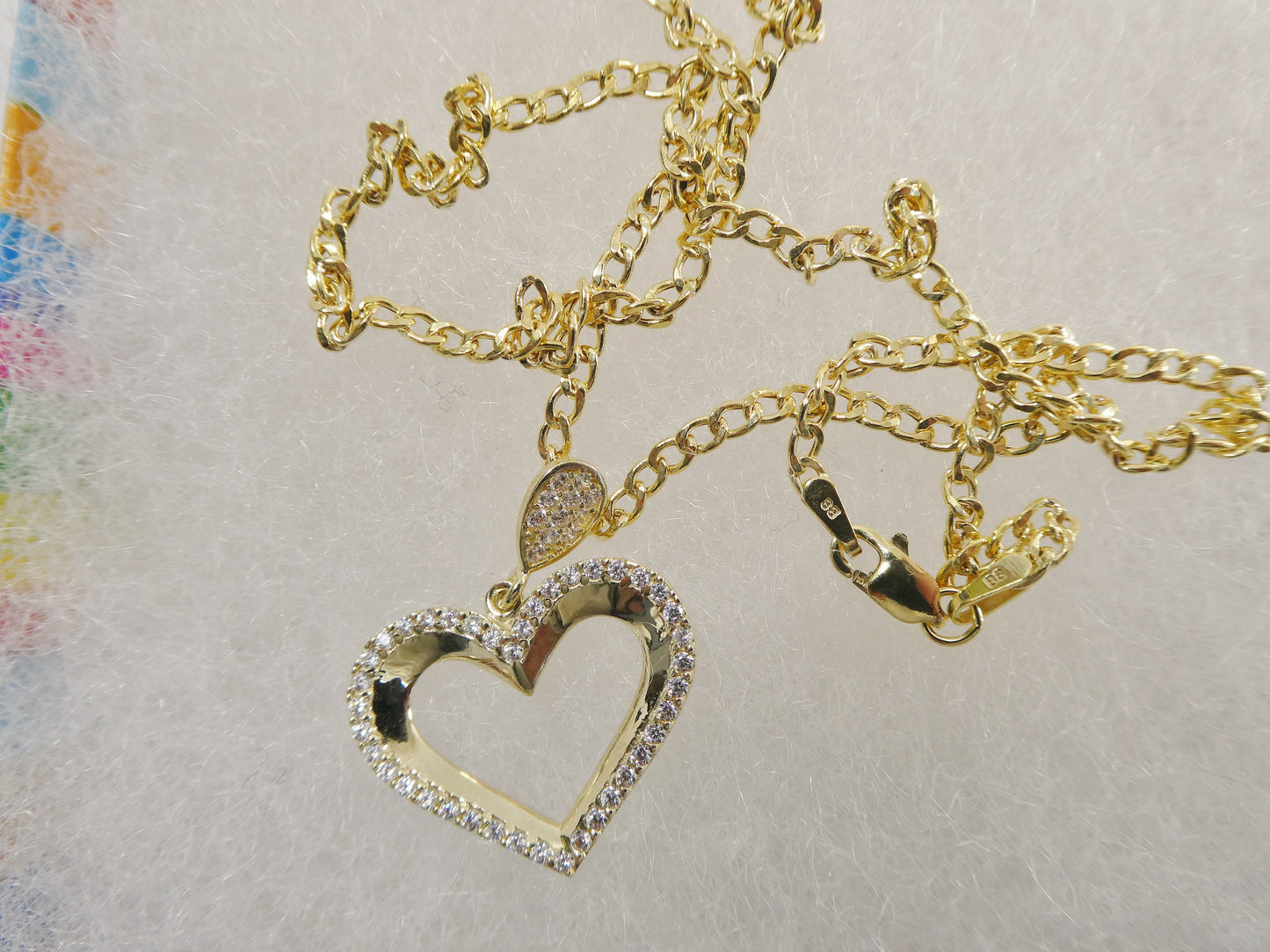 10k real solid yellow gold /16 inch/ 18 inch chain and heart pendent set