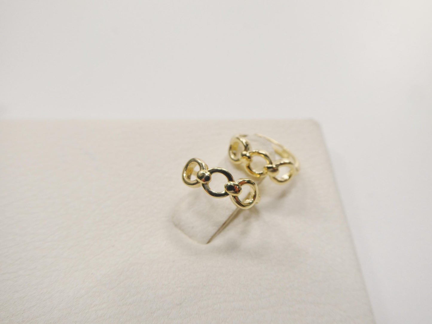 real 10k solid yellow gold designer hoop huggie earring