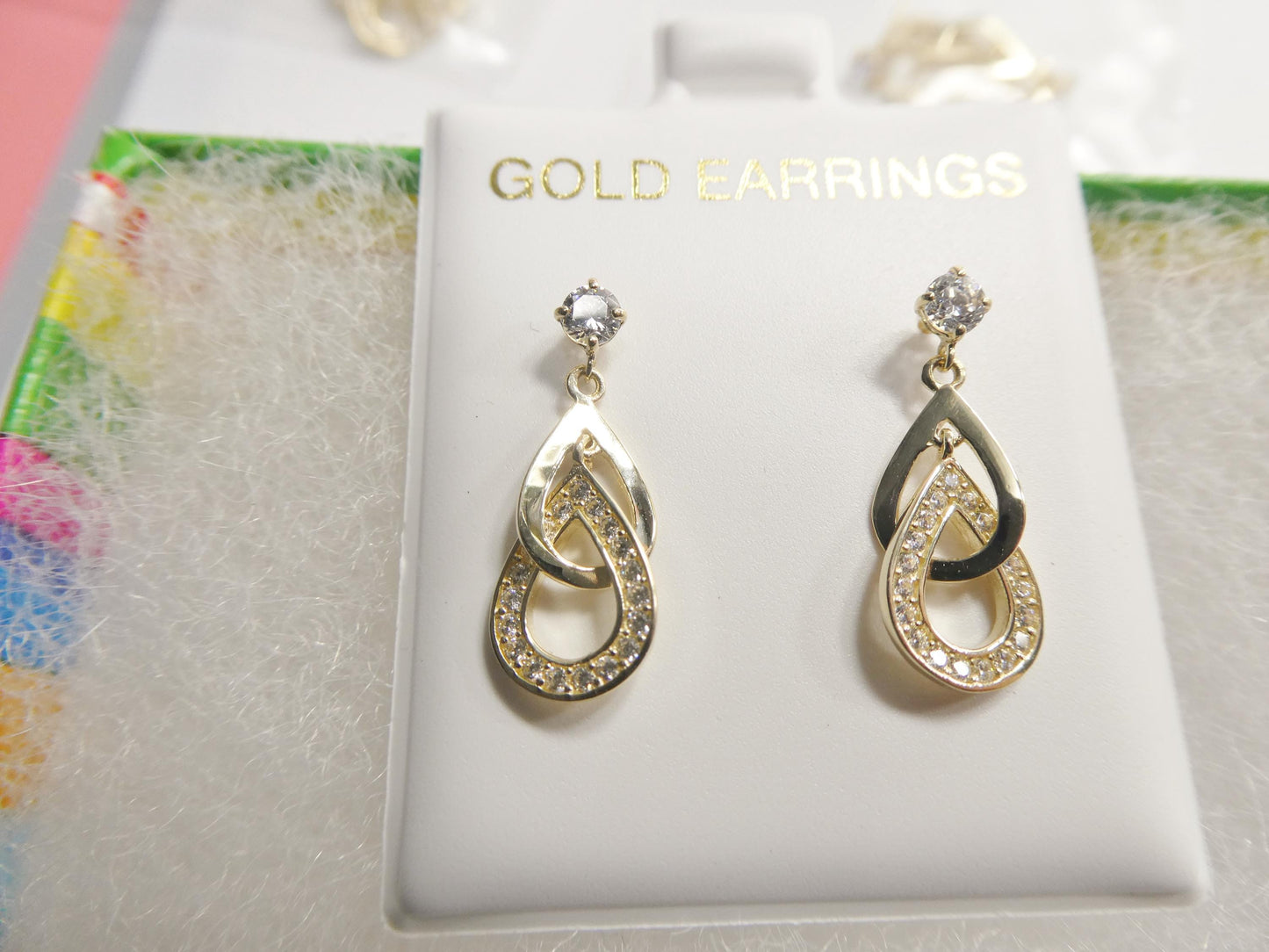 real 10k solid yellow gold design teardrop push post earrings