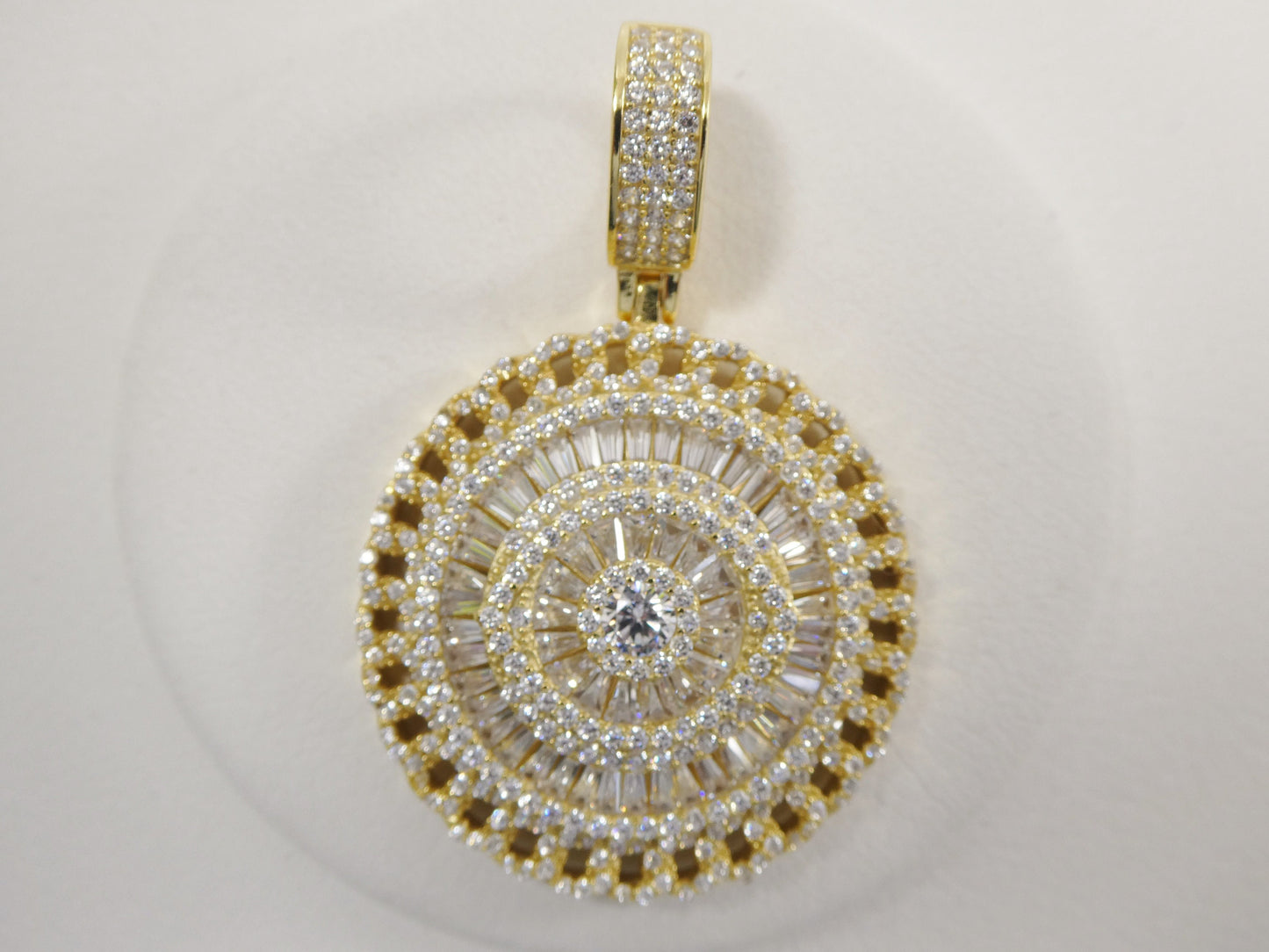 real 925 sterling silver large circle eye pendent