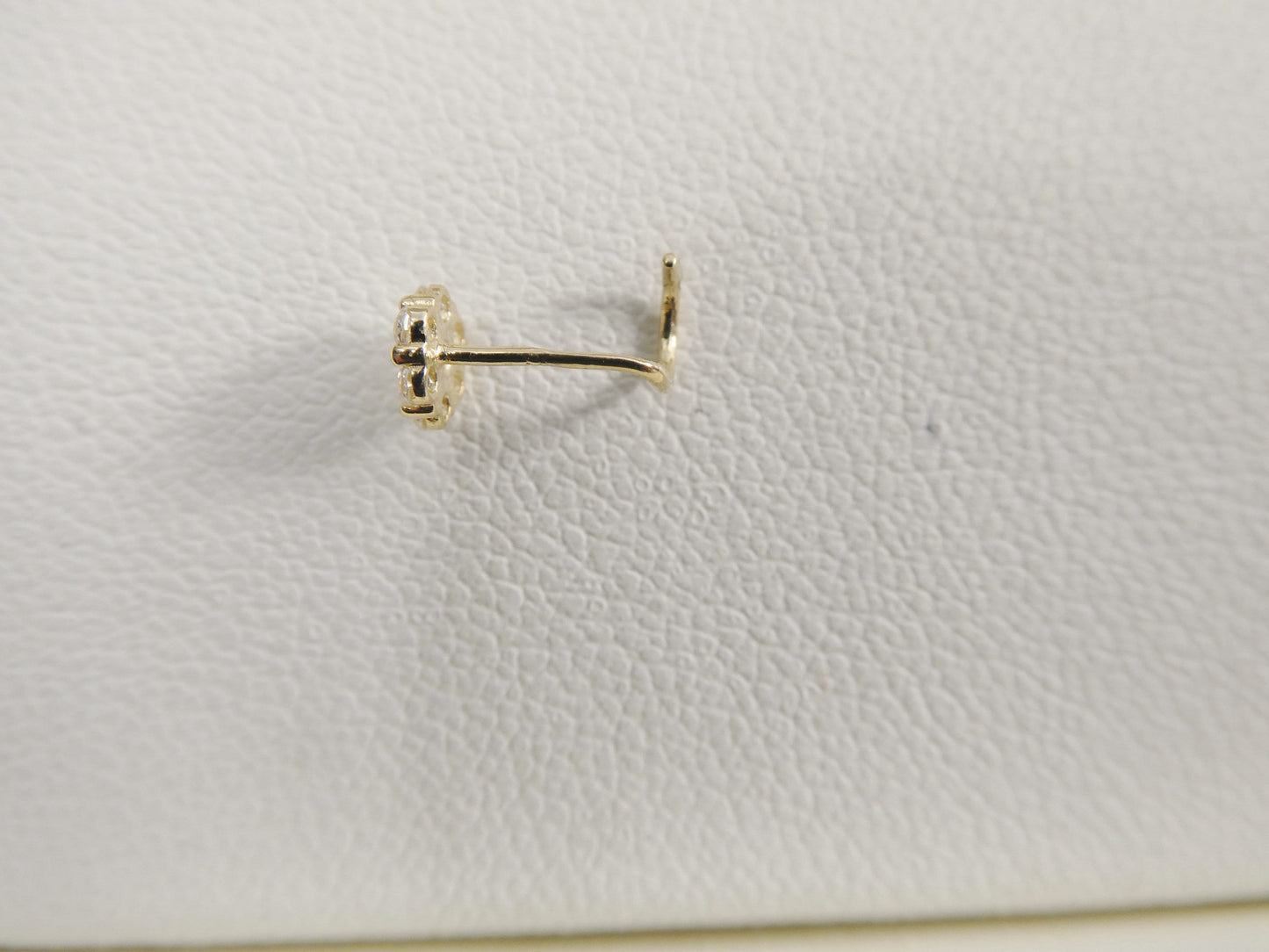 14k real solid yellow gold flower twist nose ring