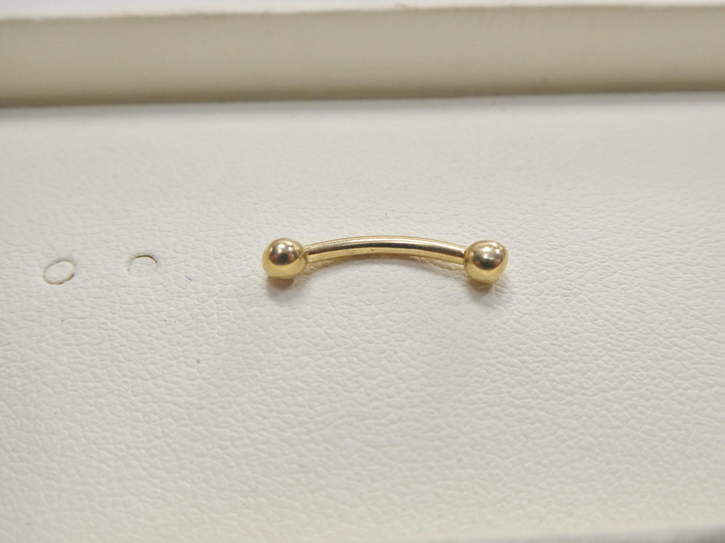 14K real solid yellow gold white gold eyebrow side curve piercing