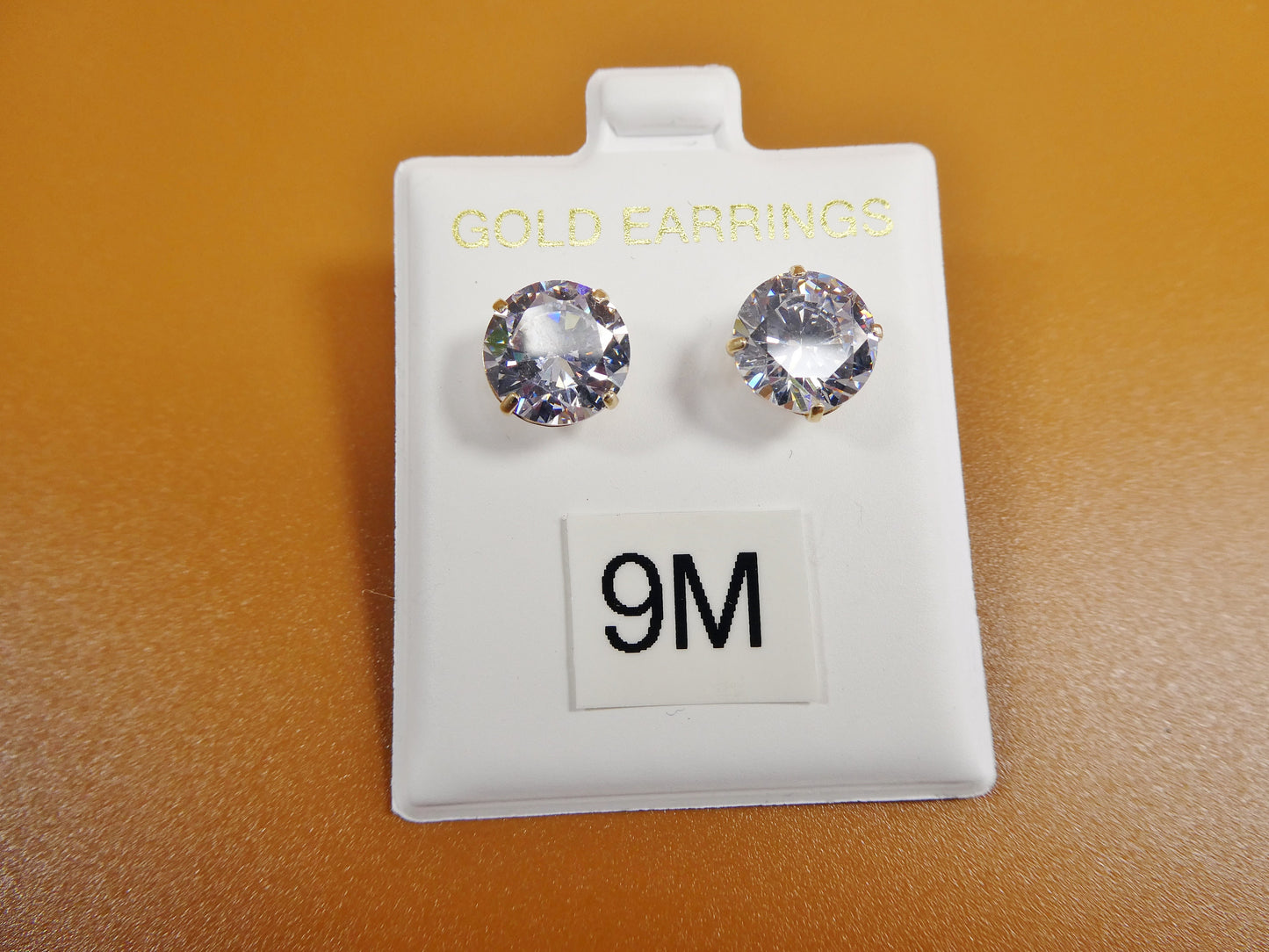 10k real solid yellow gold stud push back basket earring