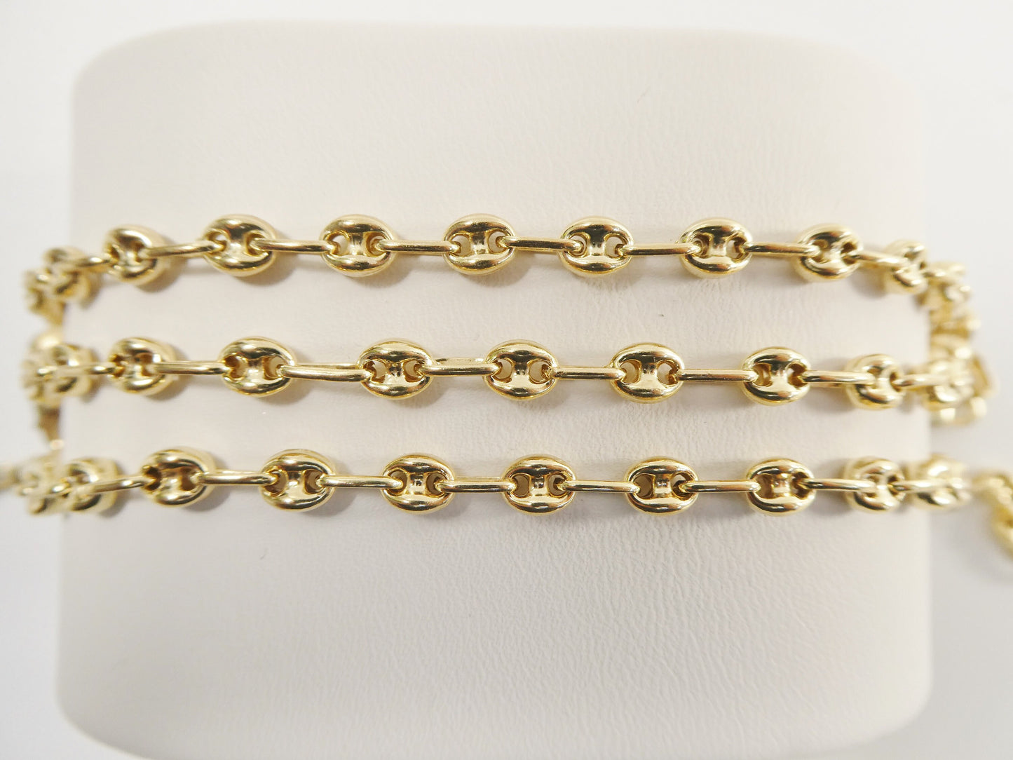 Real 925 sterling silver puff mariner bracelet / anklet