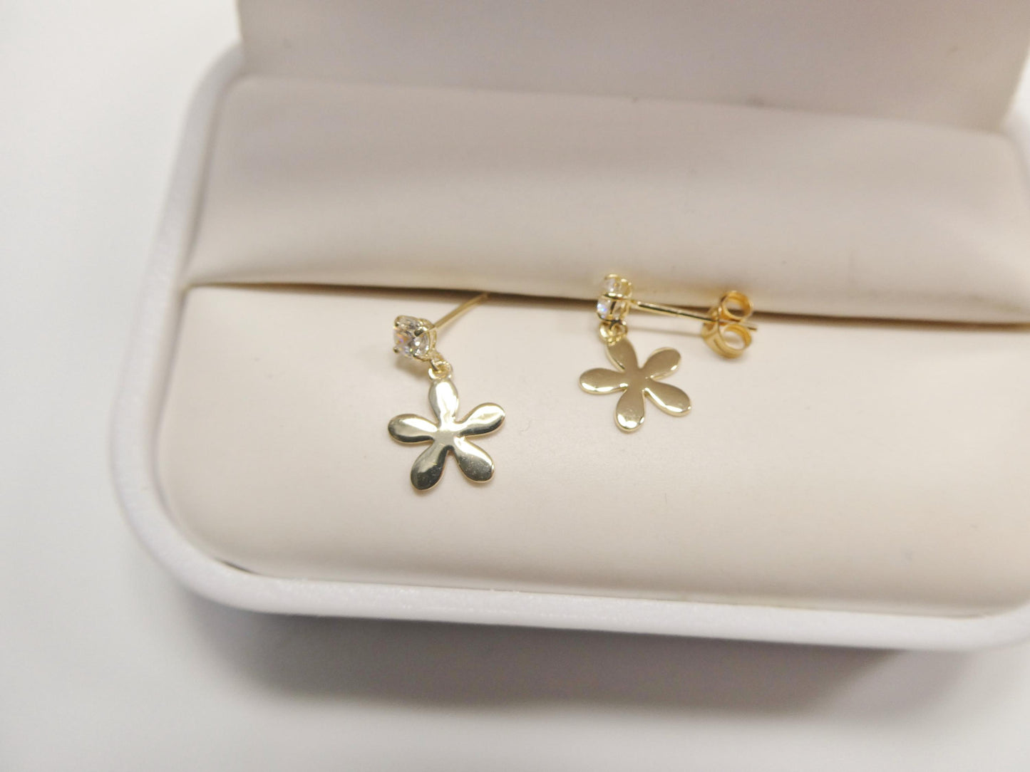 real 10k solid yellow gold design push post earrings
