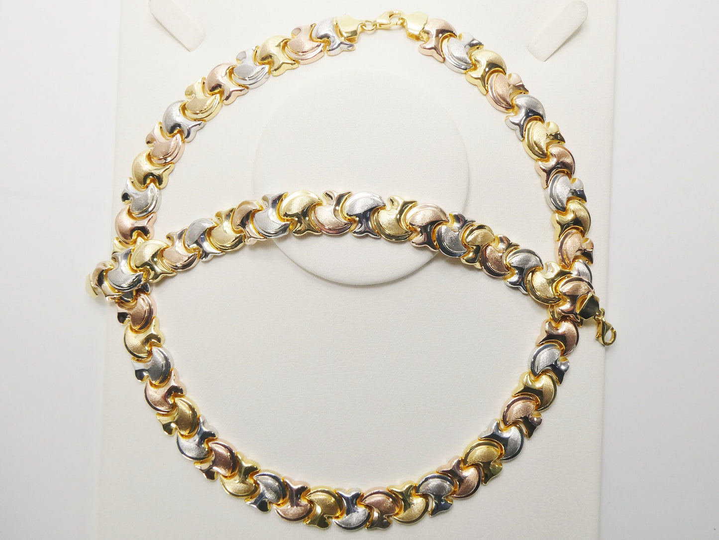 real 925 sterling silver tri color large mushroom set necklace and bracelet