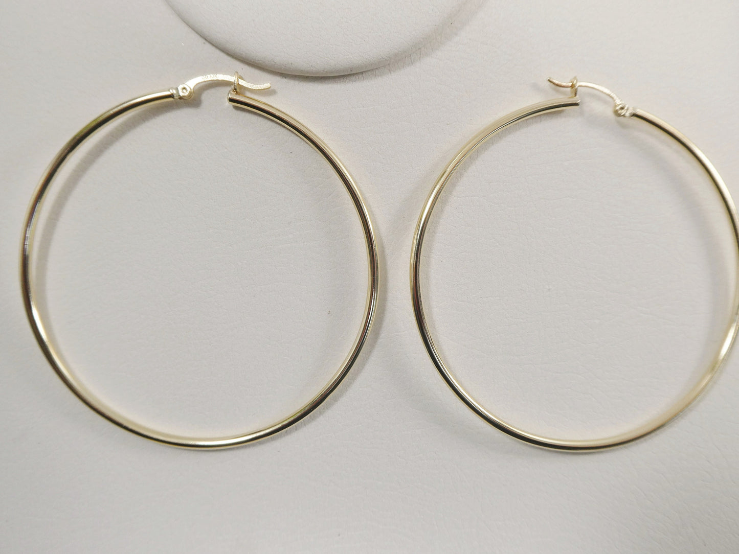 real 10k solid yellow gold plain high polish 60mm hoop earrings