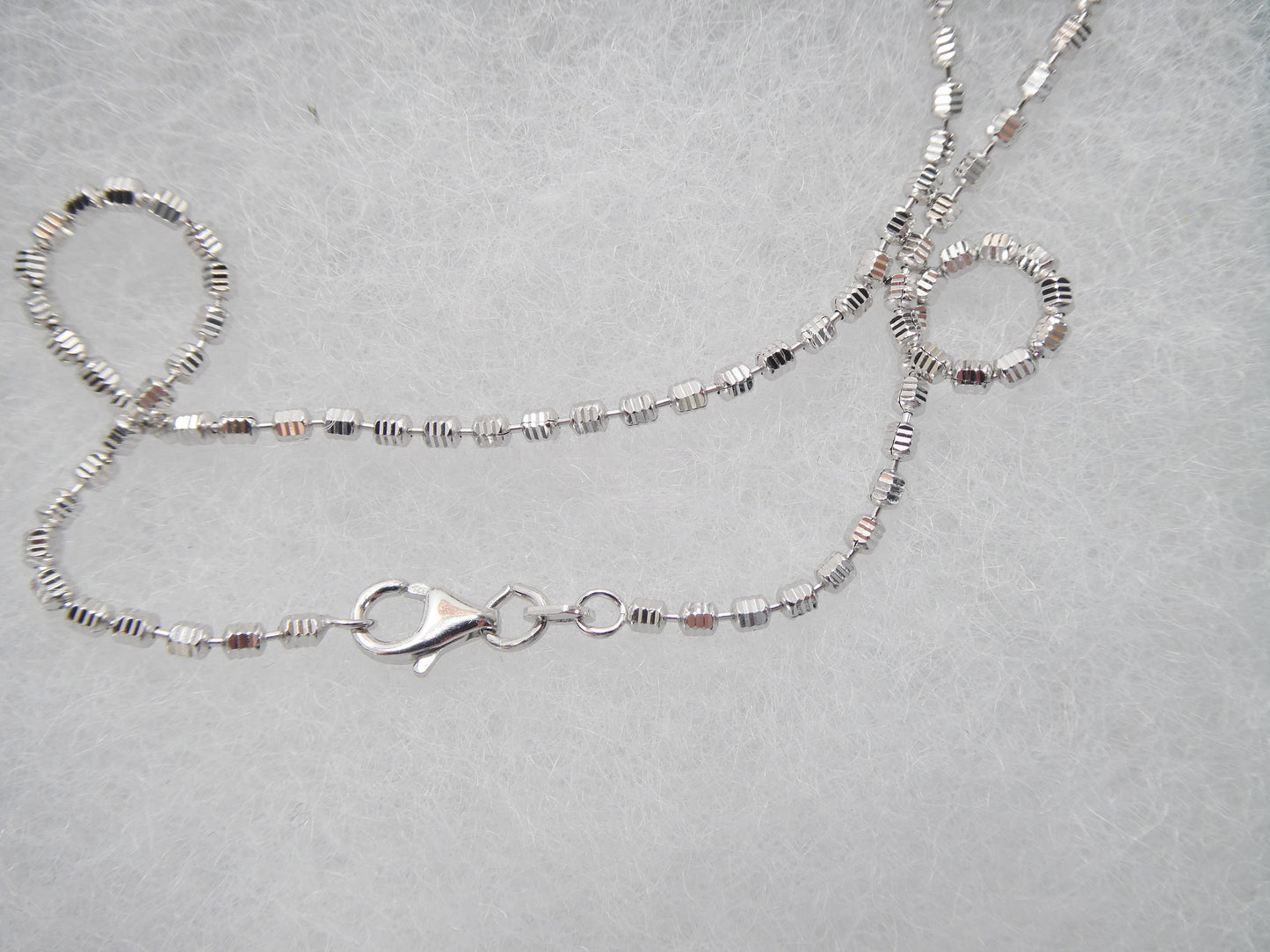 Real 925 sterling silver 10 inch bead anklet 14k white gold finish