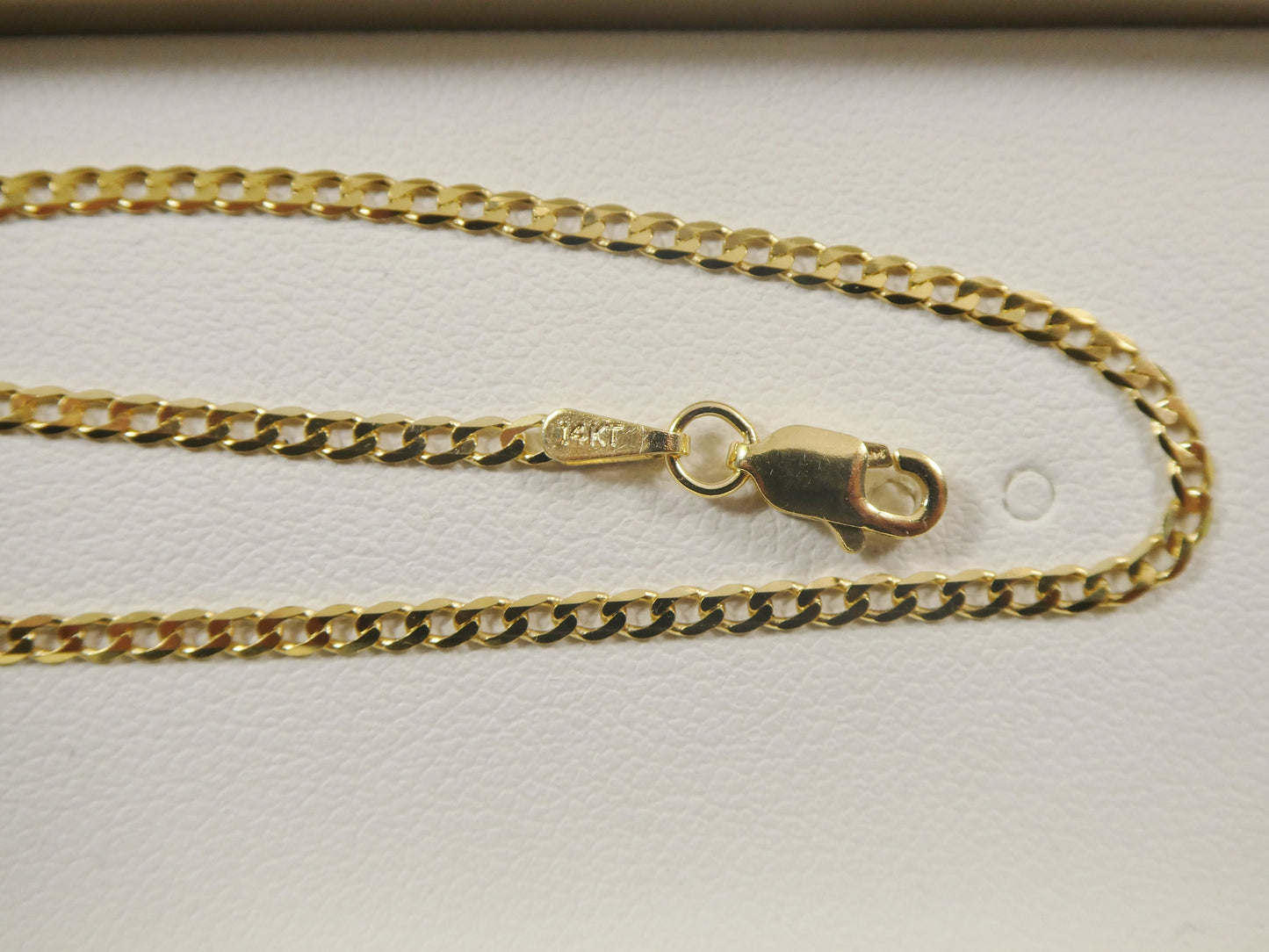 real 14k solid yellow gold 2mm flat curve baby chain