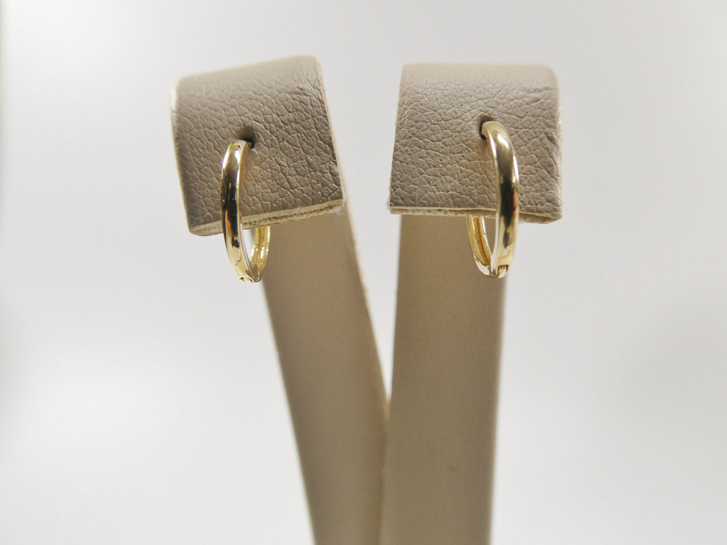 real 10k solid yellow gold tiny simple 9mm 11mm hoop huggie earrings