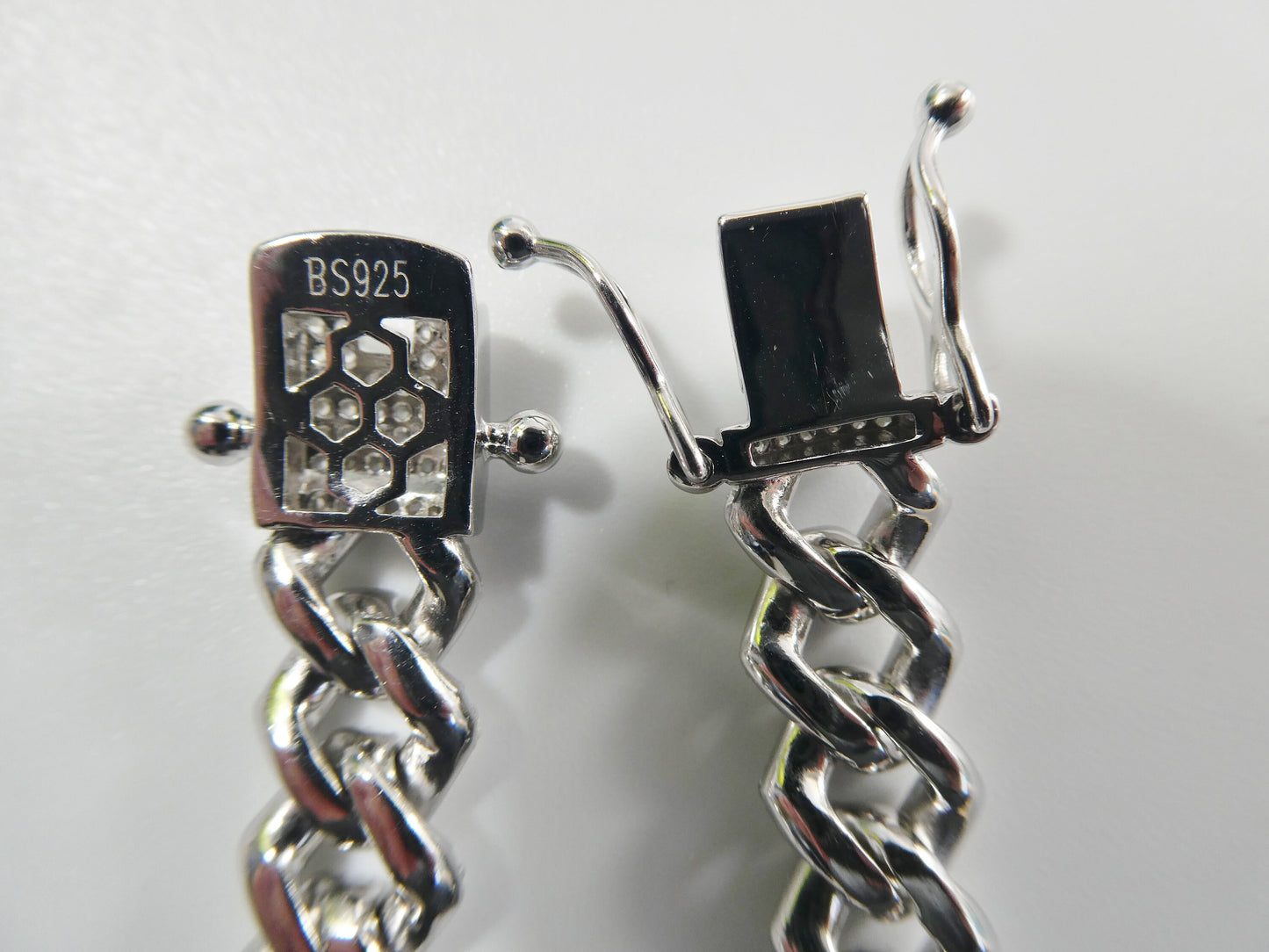 real 925 sterling silver Monaco full micro fave setting bracelet
