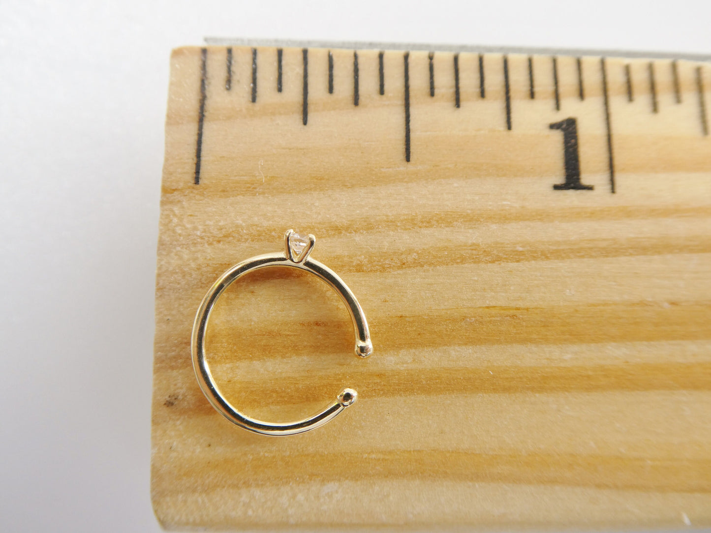 14k real solid yellow gold cartilage nose ring body ring piercing