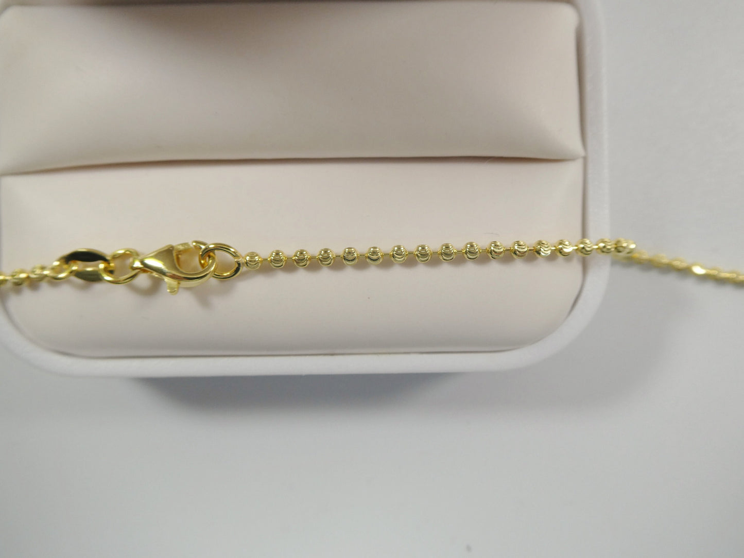 real 2mm 925 sterling silver moon cut chain 14k yellow gold finish