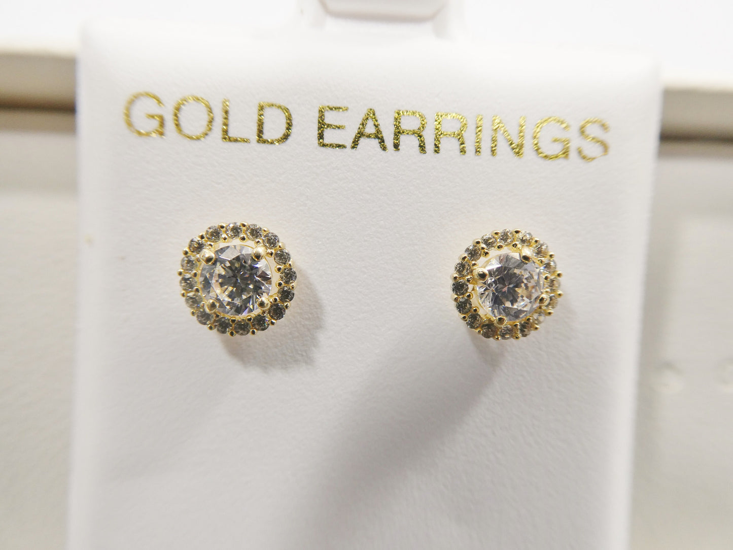 real 10k solid yellow gold screw post circle stud earrings