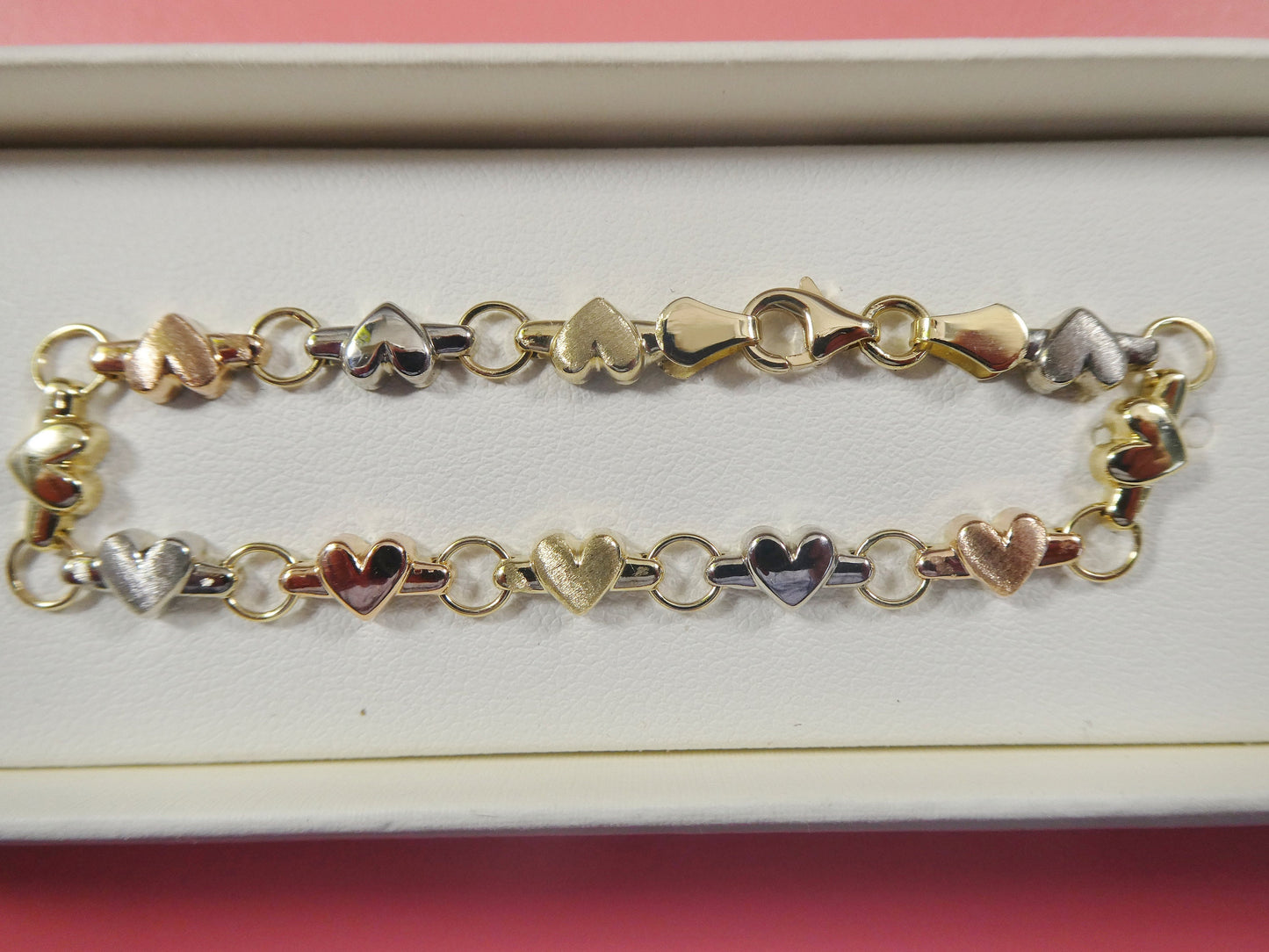 14k real solid yellow gold heart 6 inch baby bracelet