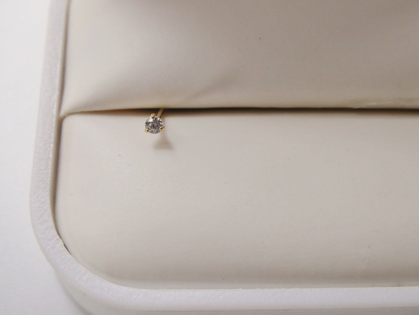 14k real solid yellow gold long post nose ring