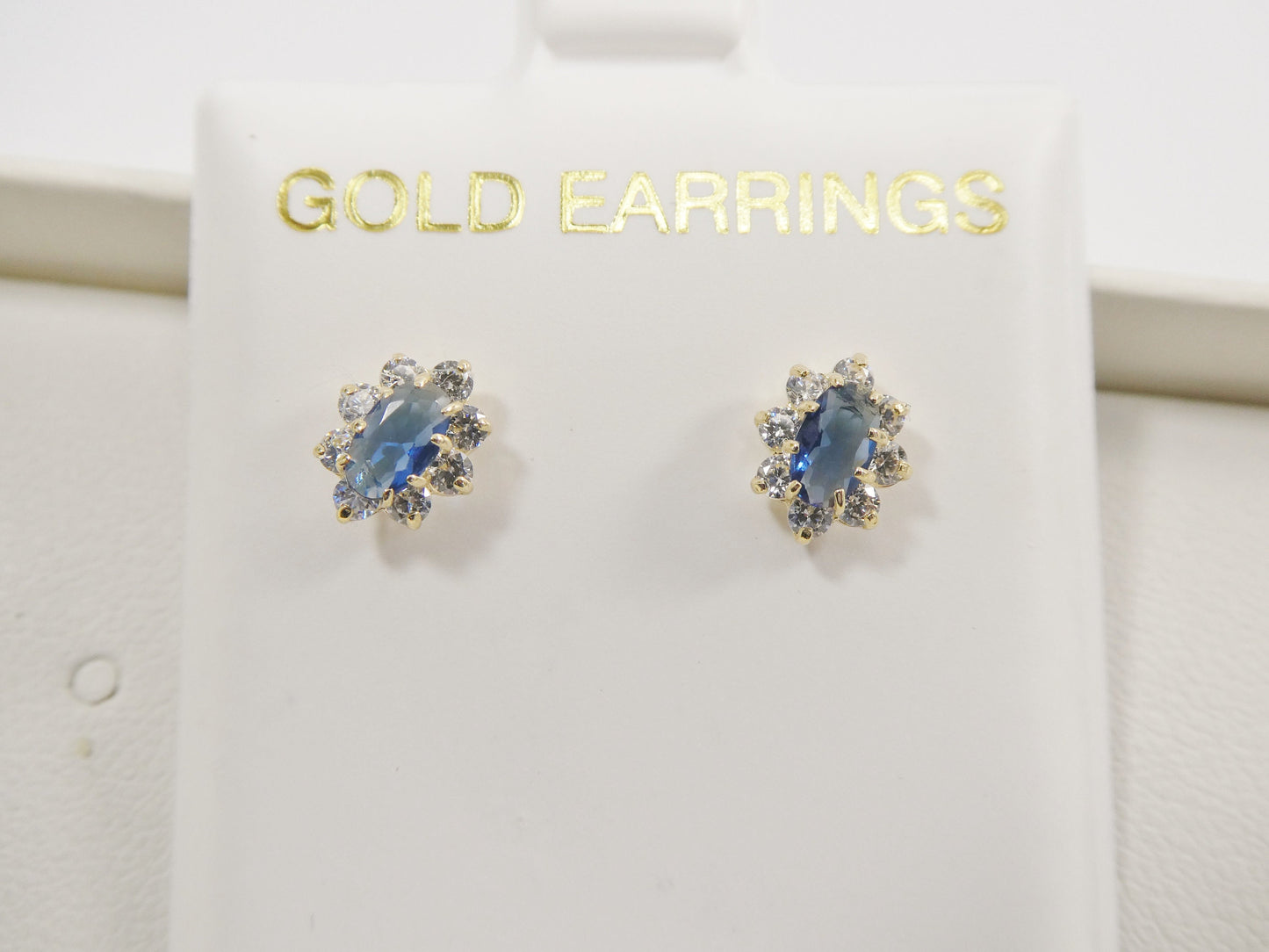 10k real solid yellow gold screw back children earring birth stone oval shape