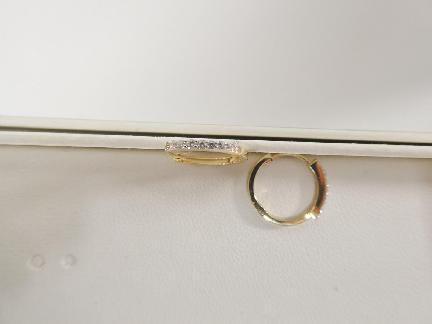 10k real yellow gold design huggies hinged hoop earrings daith